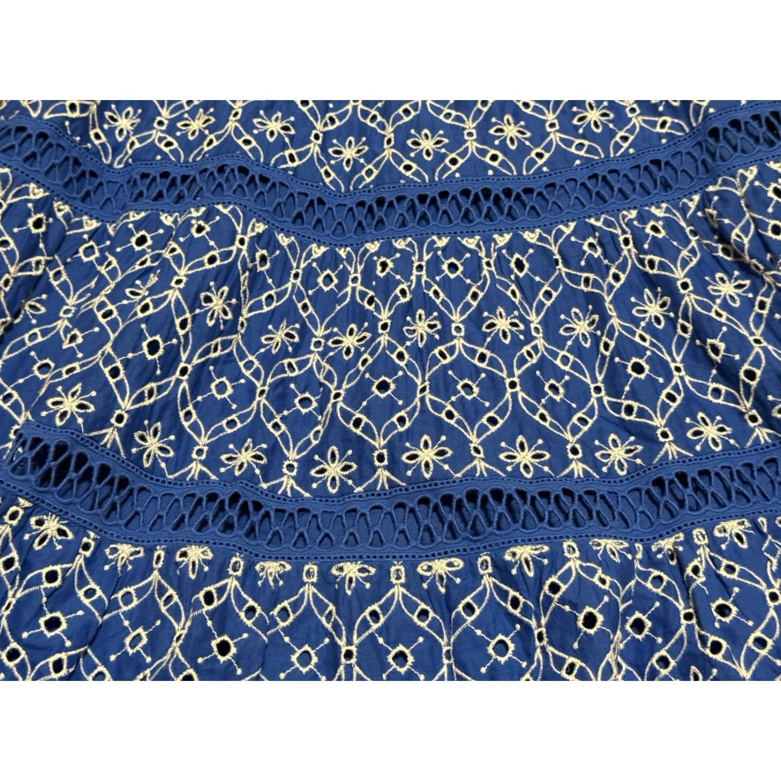 Lilly Pulitzer Lilly Pulitzer Morrie Eyelet Ruffle Sleeve Dress Mini - Blue - Size 4 - Womens Size S / US 4 / IT 40 - 3 Thumbnail
