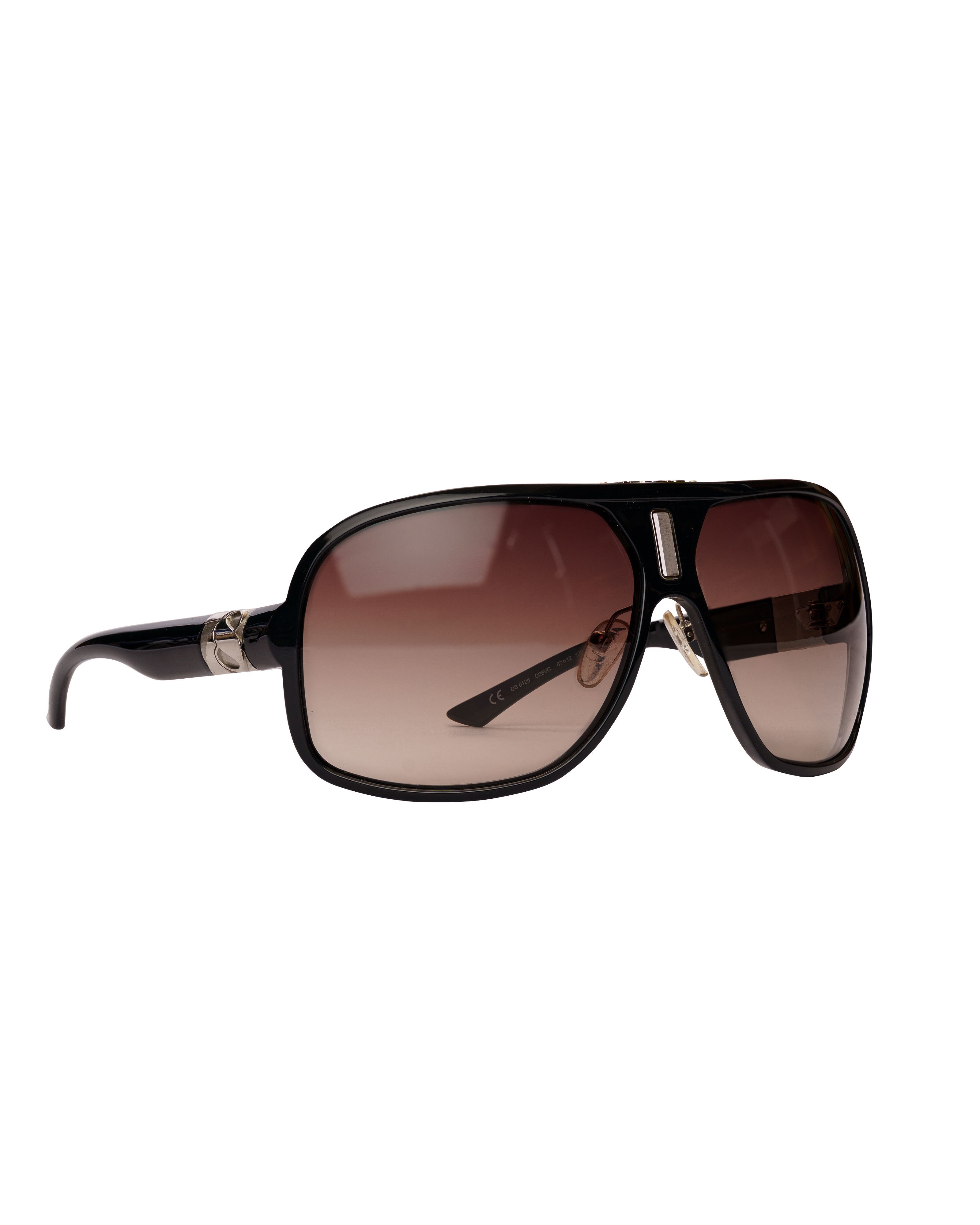 Diesel Diesel '00s Black Aviator Oversized Sunglasses Size ONE SIZE - 3 Thumbnail