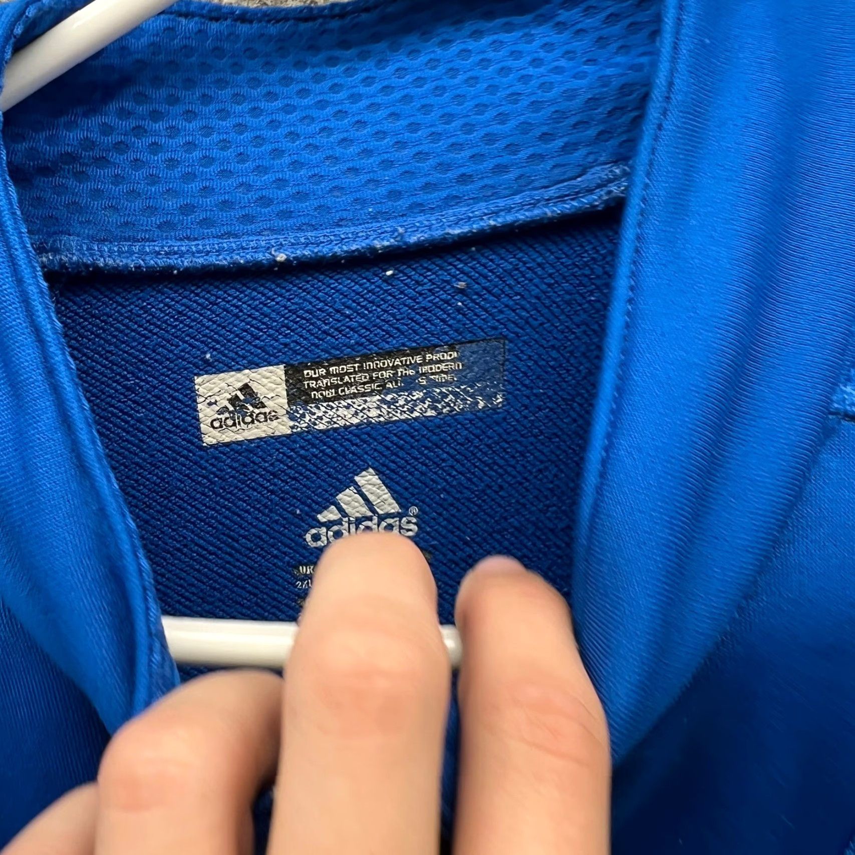Adidas Adidas Track Jacket Mens 2XL Blue Gray Full Zip Three Stripe Logo Trefoil USA Size US XXL / EU 58 / 5 - 7 Thumbnail
