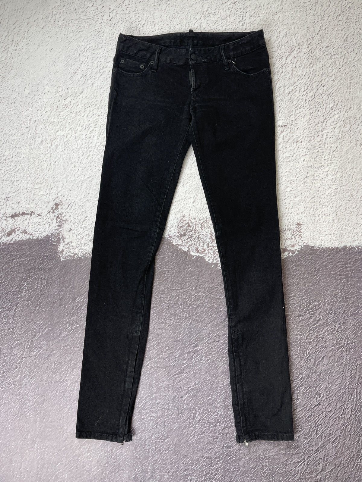 Dsquared2 Dsquared d2 black basic denim jeans pants leg zippers Size 28" / US 6 / IT 42 - 11 Thumbnail