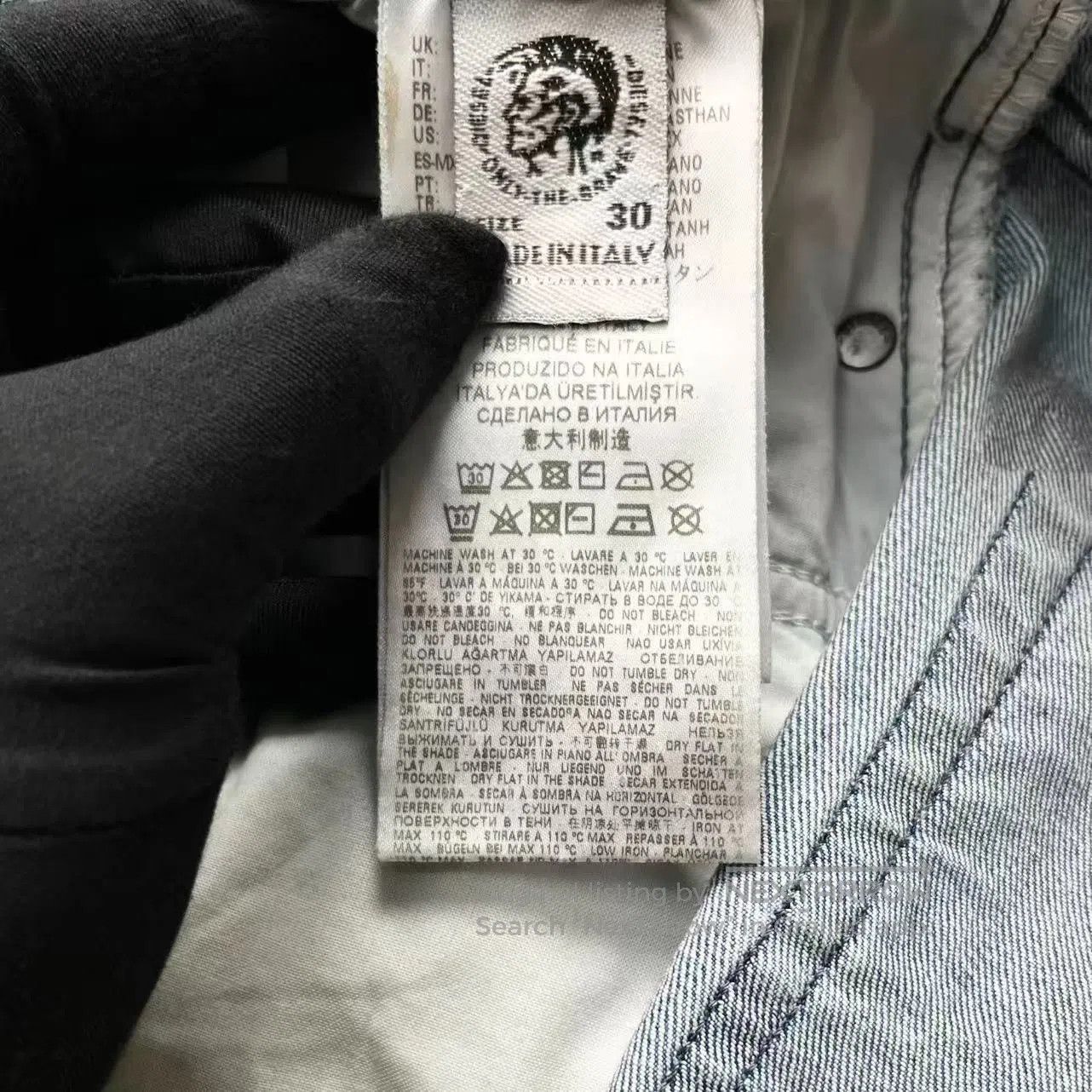 Diesel Diesel Light Blue Washed Mud-Dyed Distressed Scratch Logo Size US 30 / EU 46 - 4 Thumbnail