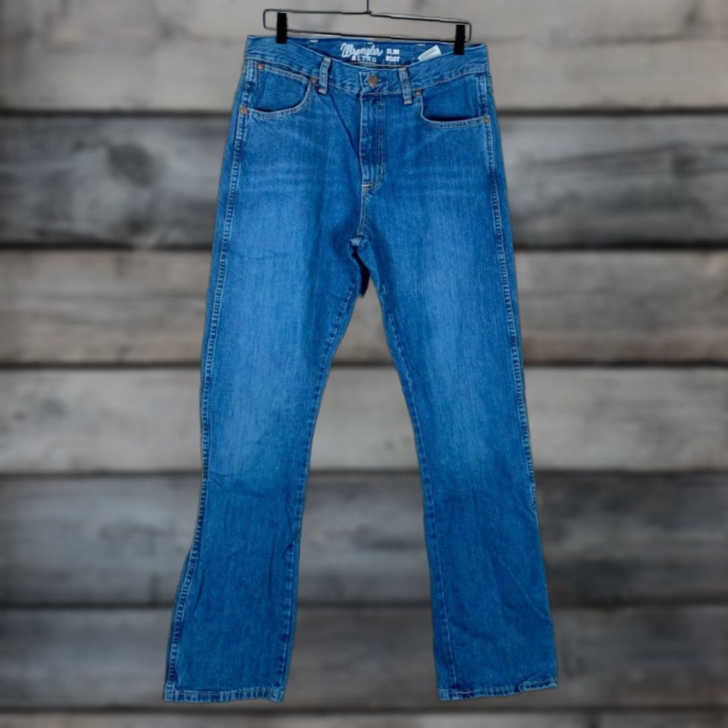 Wrangler Wrangler Retro Slim Boot Jeans Men's 34 x 36 Blue Denim Bootcut Size US 34 / EU 50 - 1 Thumbnail