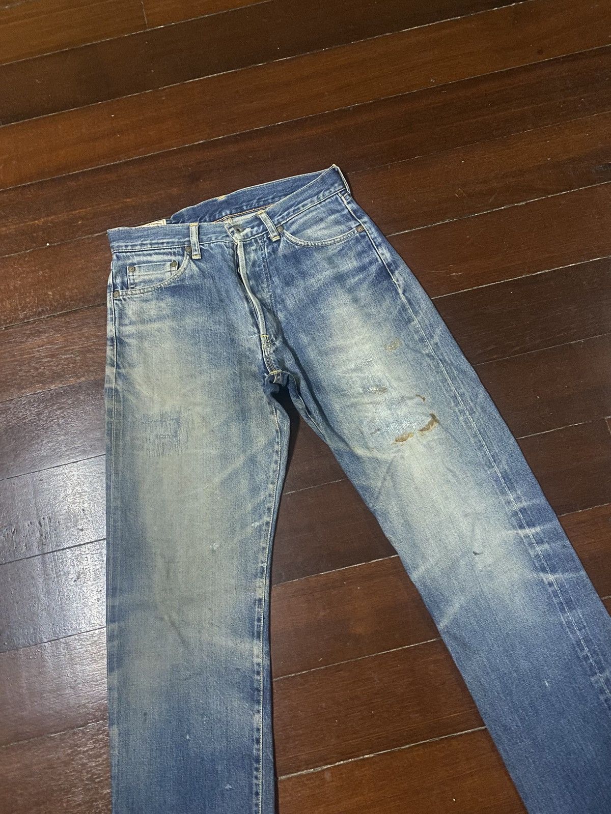Burgus Plus Vintage Burgus Plus Hinoya Co Distressed mud wash Selvedge Size US 30 / EU 46 - 6 Thumbnail