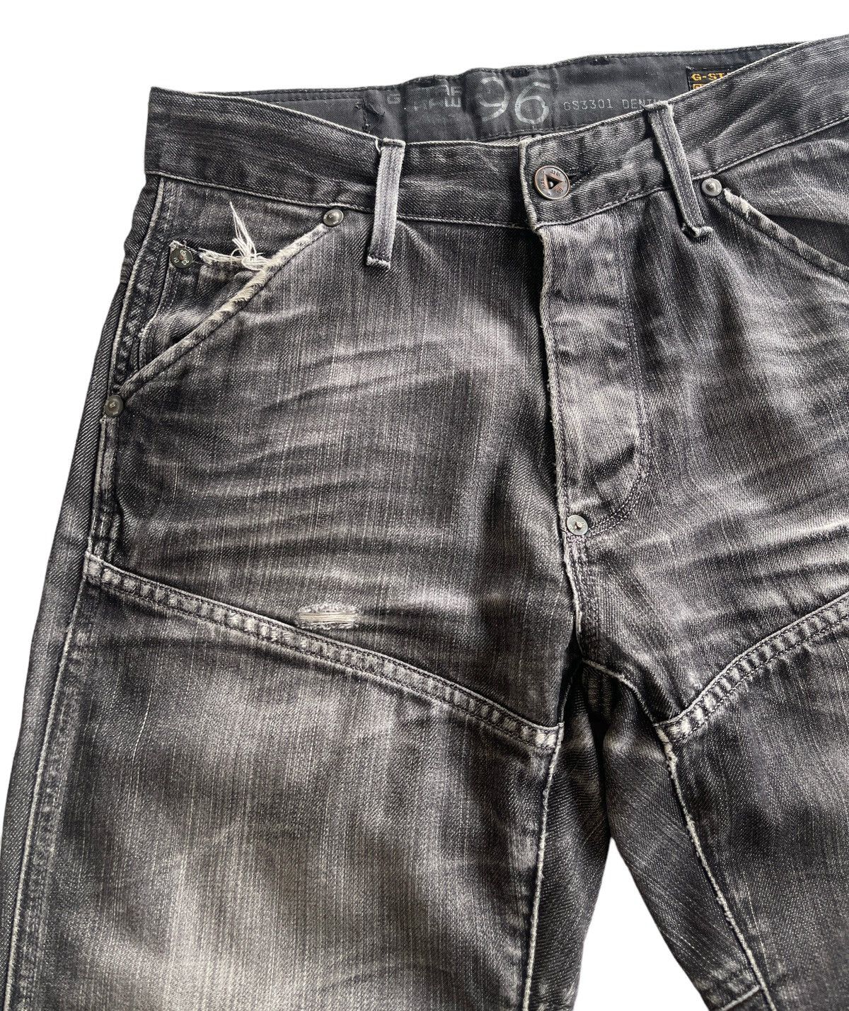 G-Star Gstar Raw Distressed Bikers Double Knee Denim Size US 29 - 7 Thumbnail