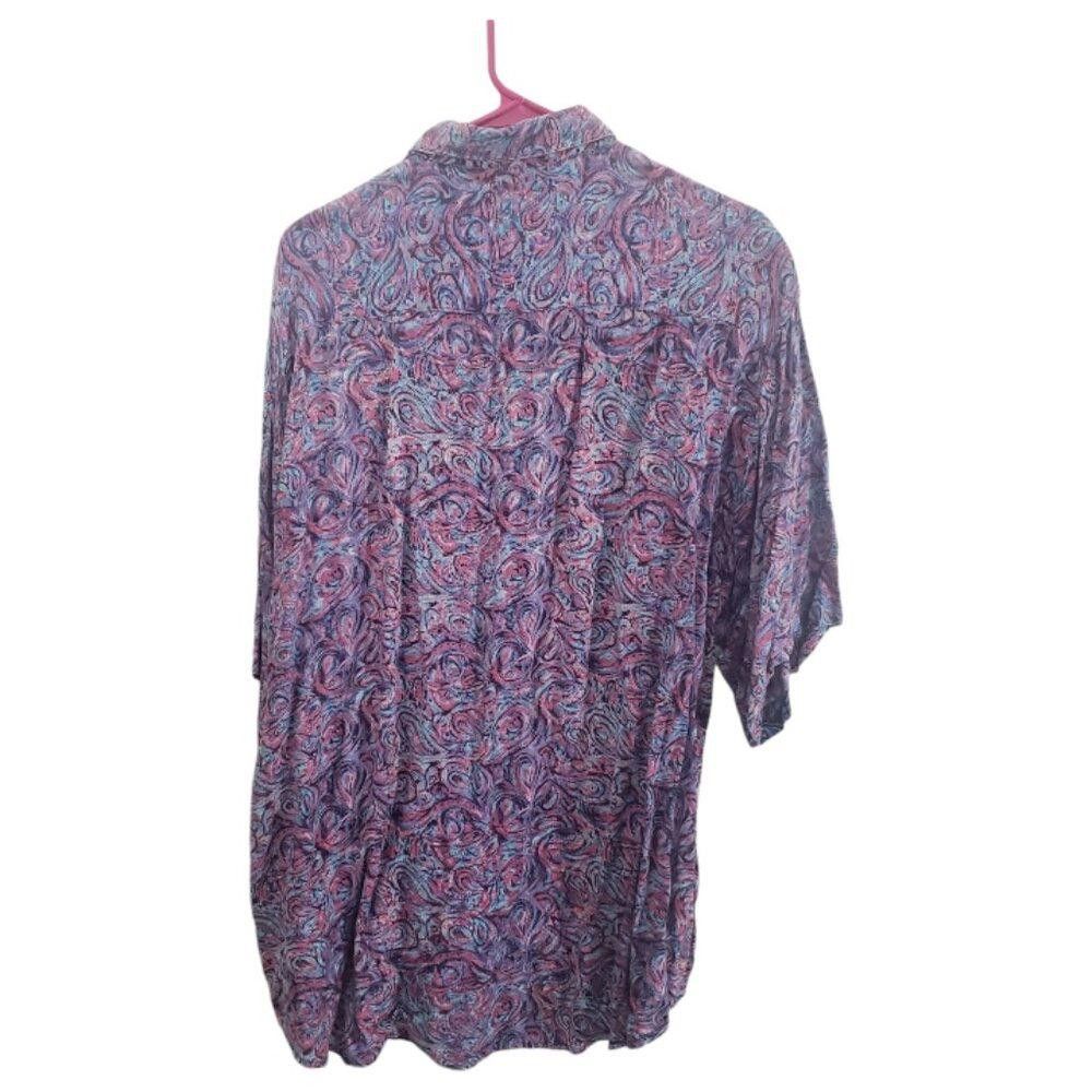 Designer CT1890 Fierce Vintage Pink & Purple Paisley Print Shirt L Size US L / EU 52-54 / 3 - 3 Thumbnail
