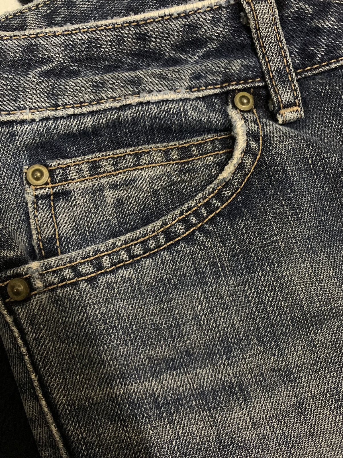 Edwin Vintage Edwin x Something Pour Femme Distressed Flared Jeans Size 28" / US 6 / IT 42 - 6 Thumbnail
