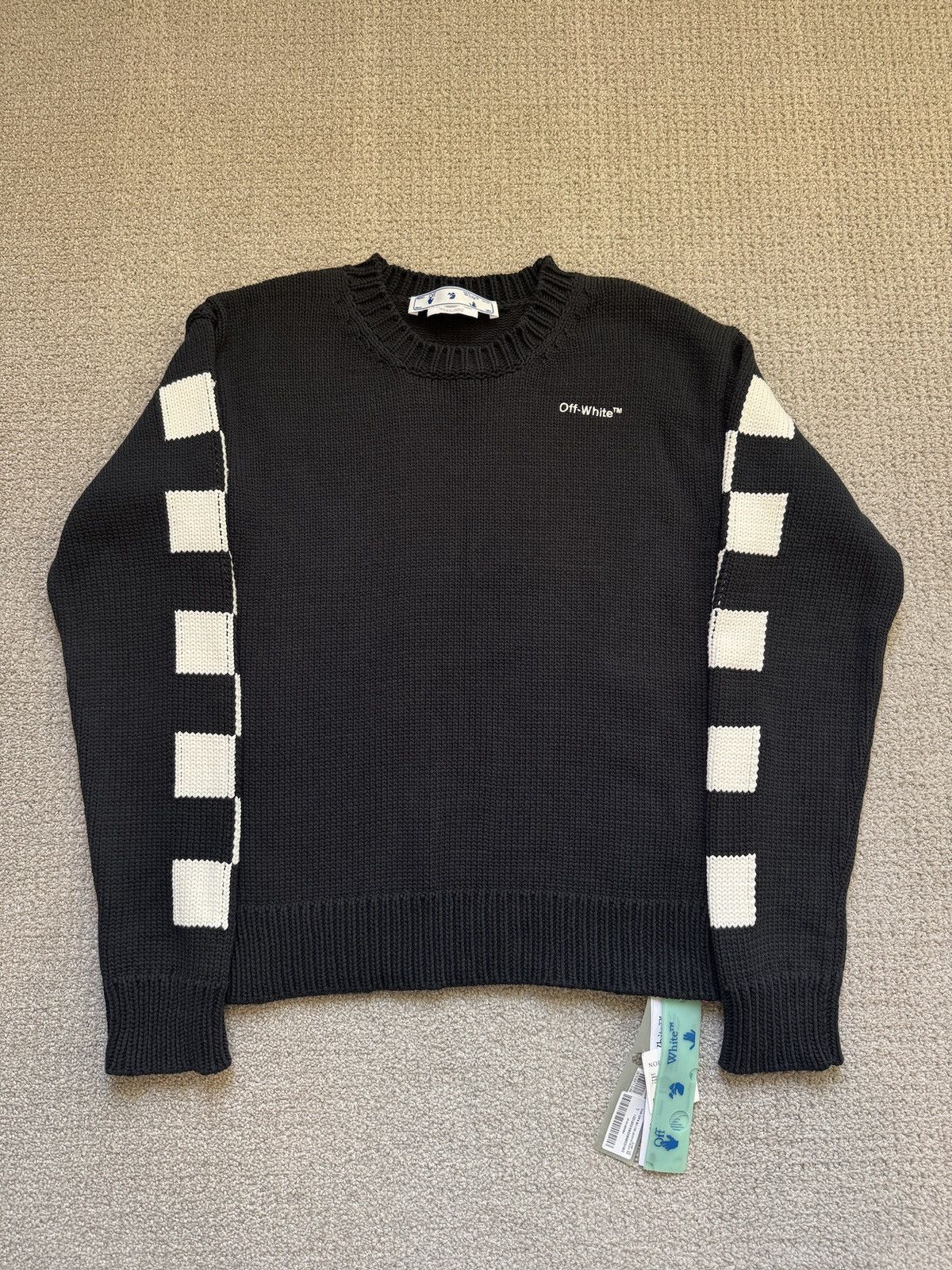 Off-White Off-White™ Big Check Chunky Knit Sweater Size US L / EU 52-54 / 3 - 1 Thumbnail