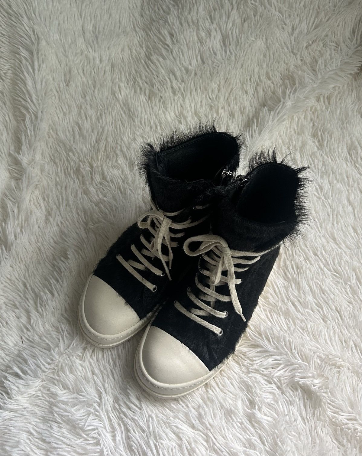 Rick Owens Rick Owens Mainline Leather Ramones Pony Hair Sz 39 Size US 9 / IT 39 - 1 Thumbnail