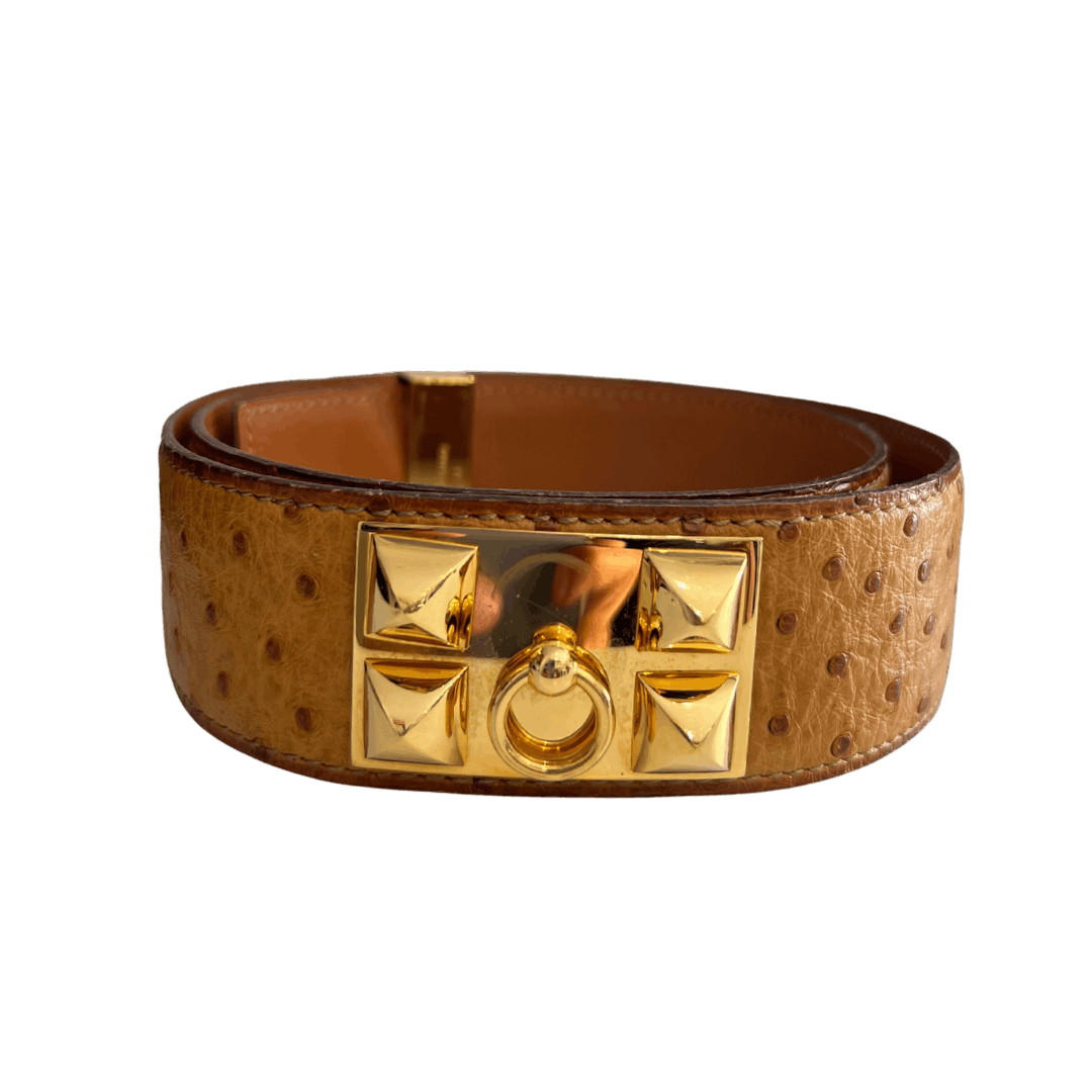 Hermes HERMÈS belt Medor dog collar in ostrich leather Size ONE SIZE - 1 Thumbnail