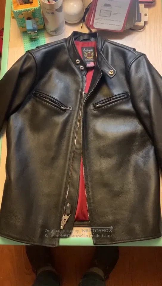 Schott Schott Retro stand-up collar motorcycle leather jacket Size US M / EU 48-50 / 2 - 1 Thumbnail
