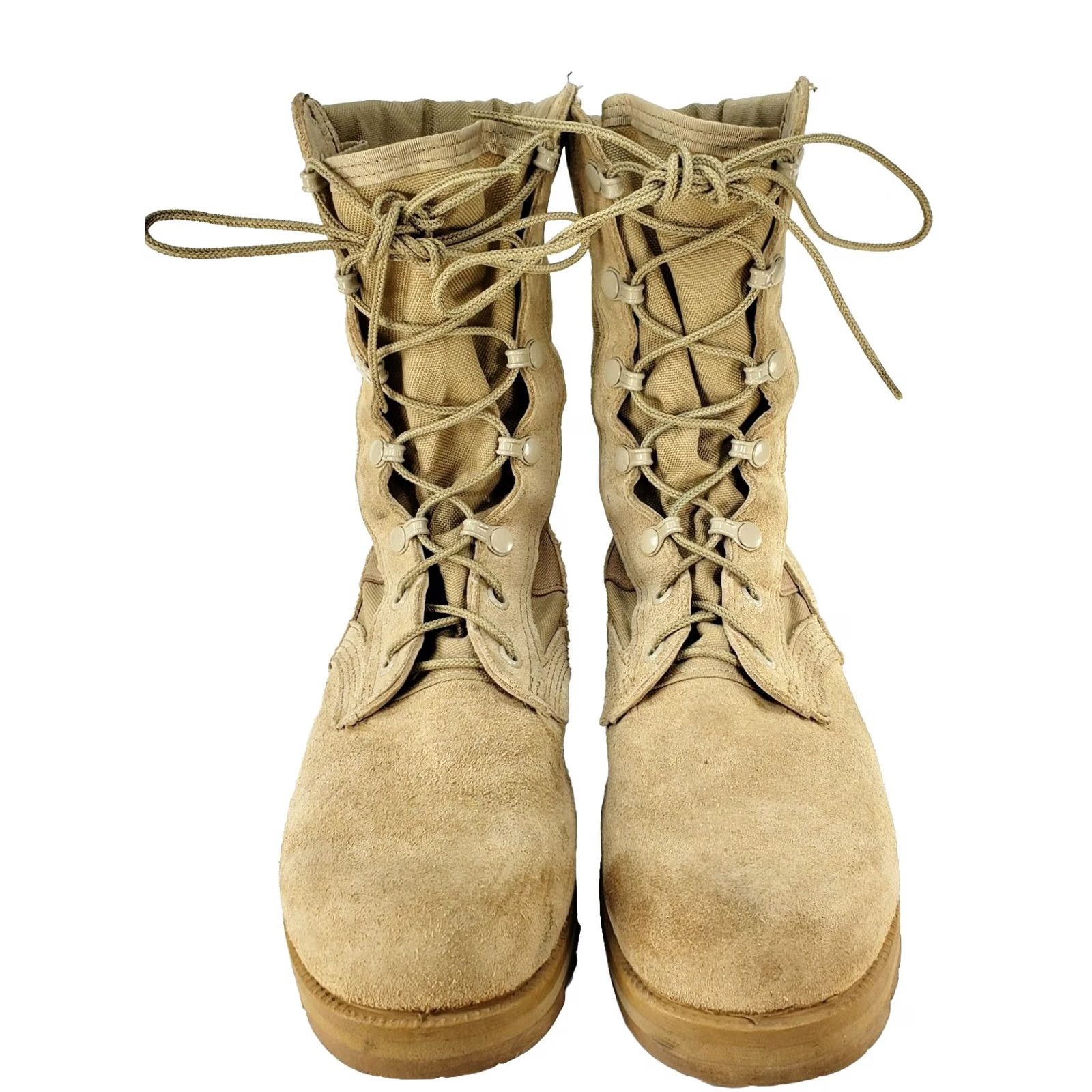 Vintage ALTAMA 5800 PJ 10-03 Military Desert Beige Tan Men Combat Boots Size 6W Tan Boots Mens Shoes W Leather Outsole Suede Nylon Upper Size US 6 / EU 39 - 3 Thumbnail