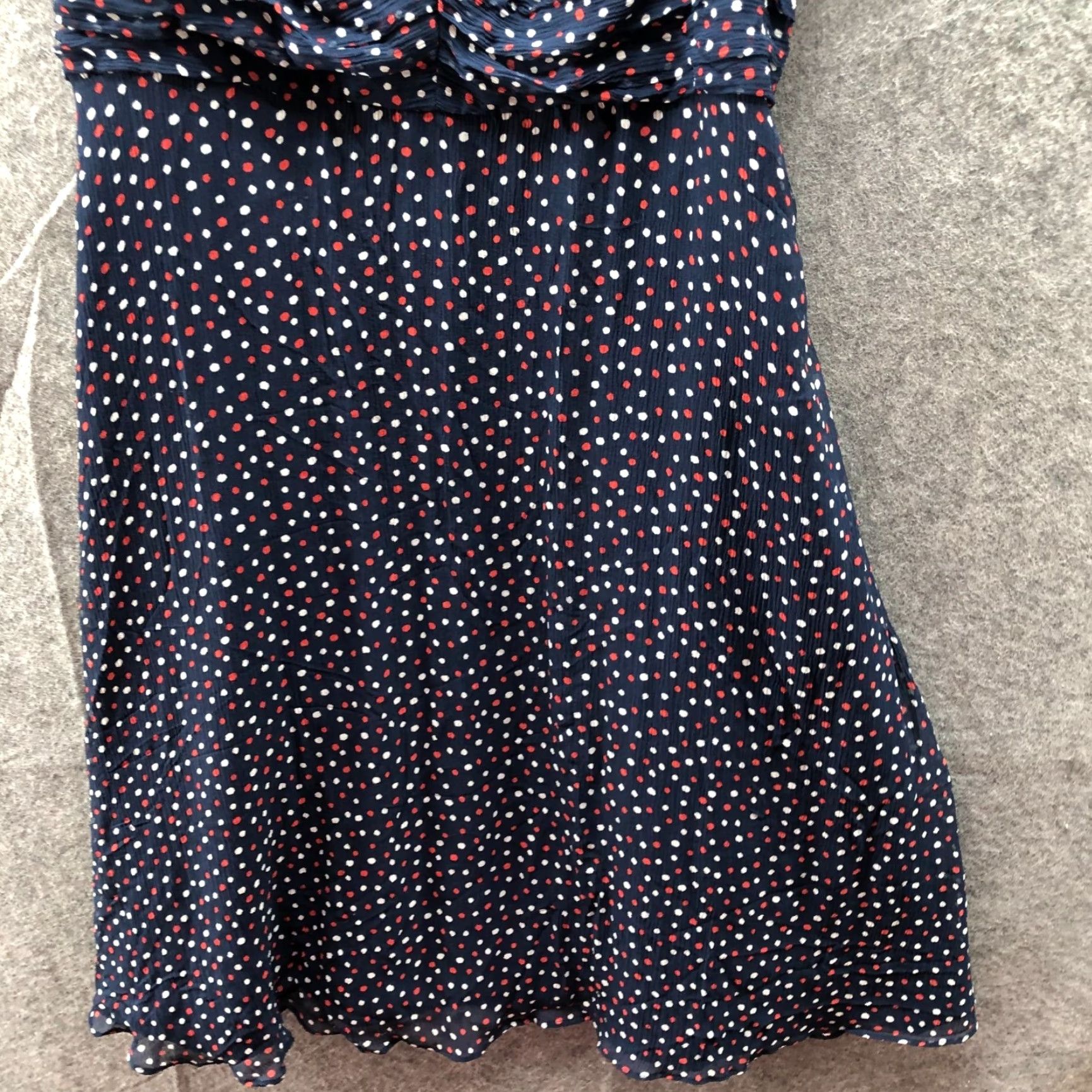 Vineyard Vines Vineyard Vines 100% Silk Cami Dress Womens 10 Navy Blue Polka Dot Size L / US 10 / IT 46 - 4 Thumbnail