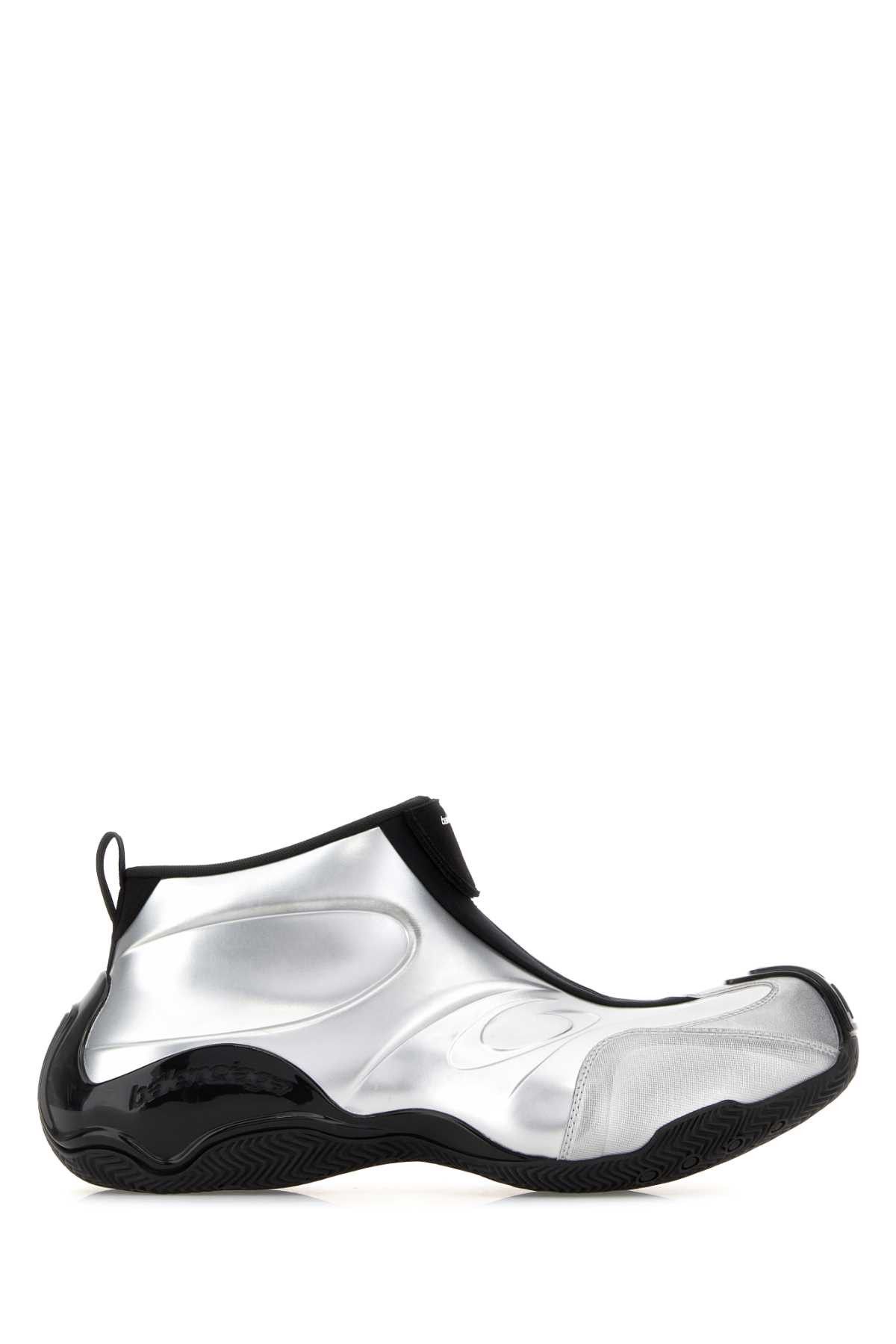 Balenciaga Silver Fabric Basketball Sneakers Size US 11 / EU 44 - 1 Thumbnail