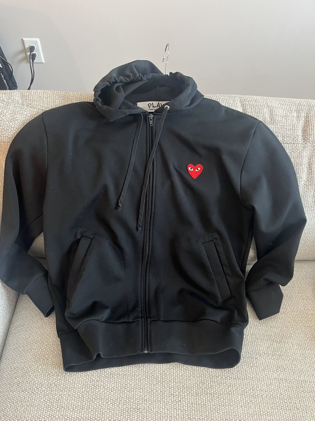 カ*ス様 2007AW COMME des GARCONS zip up hoo COMME des GARCONS PLAY Multi Heart Zip Up Hoodie 'Grey' AZ