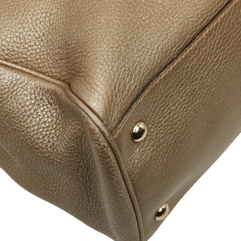 Gucci Gucci Bamboo Leather Handbag Gold Size ONE SIZE - 10 Thumbnail