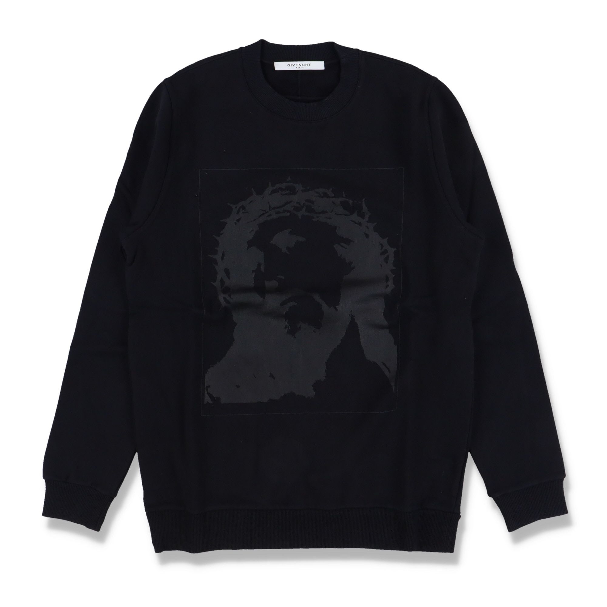 image of Givenchy Black Tonal Jesus Print Sweatshirt, Men's (Size XS)