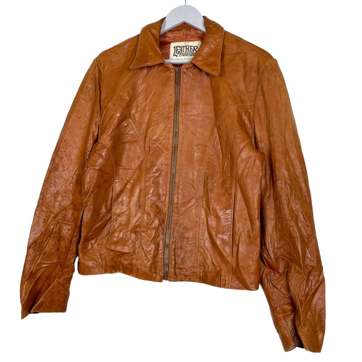 Vintage 💥80s COWHIDE LEATHER BIKER INSPIRED SCHOTT JACKET Size US S / EU 44-46 / 1 - 2 Thumbnail