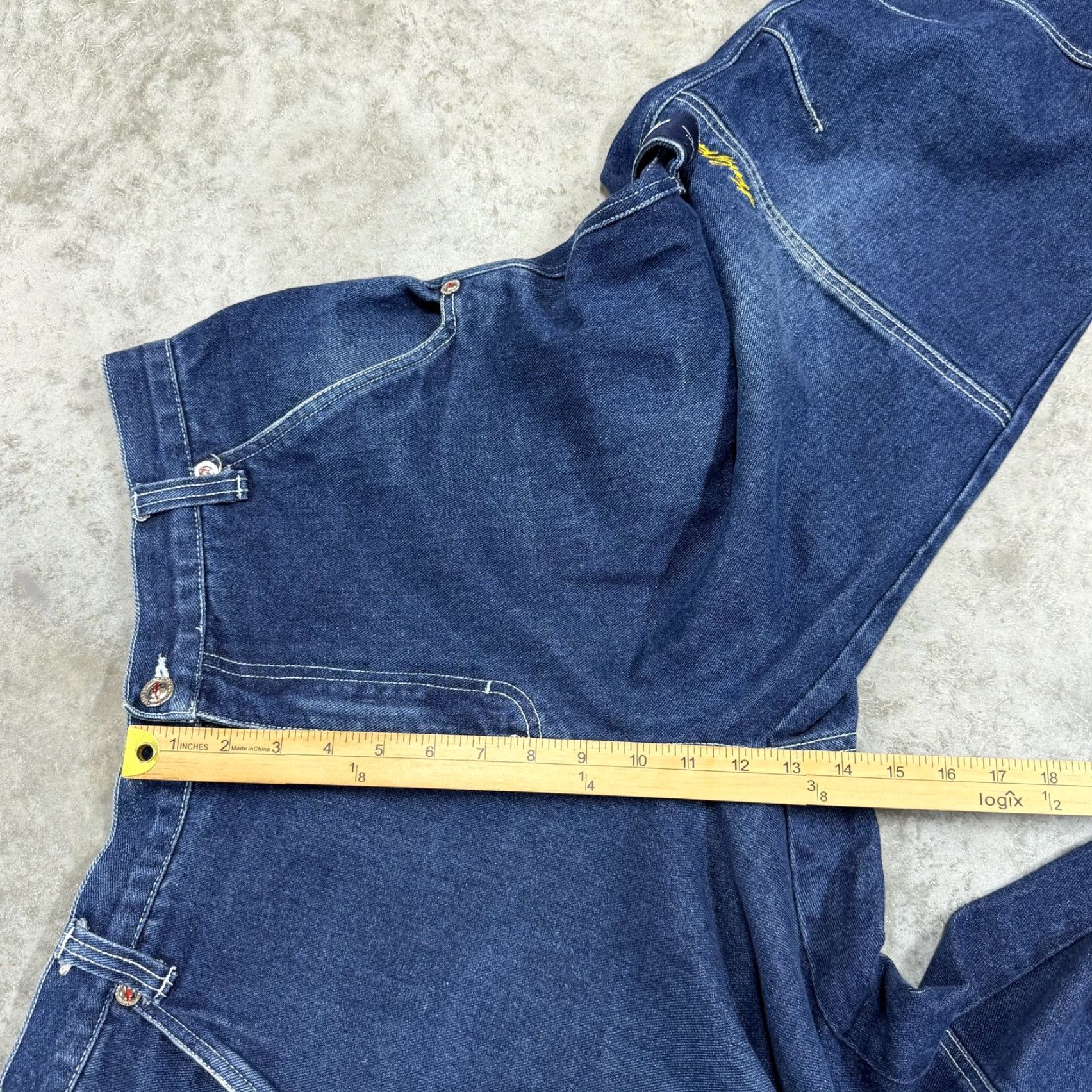 Karl Kani VINTAGE Karl Kani Jeans Mens 32x30 Blue Wide Leg Baggy Carpenter Y2K Hip Hop Size US 32 / EU 48 - 6 Thumbnail