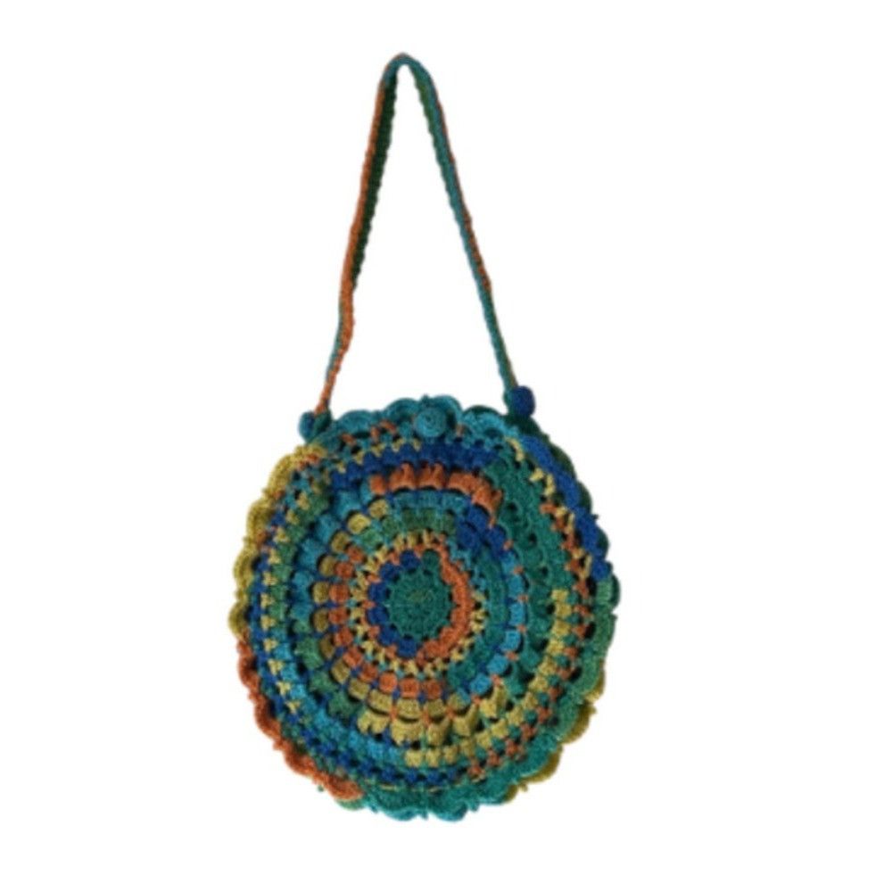 Handmade Crochet Purse Retro Shoulder Bag Granny Stitch Pattern Multi Size ONE SIZE - 2 Thumbnail