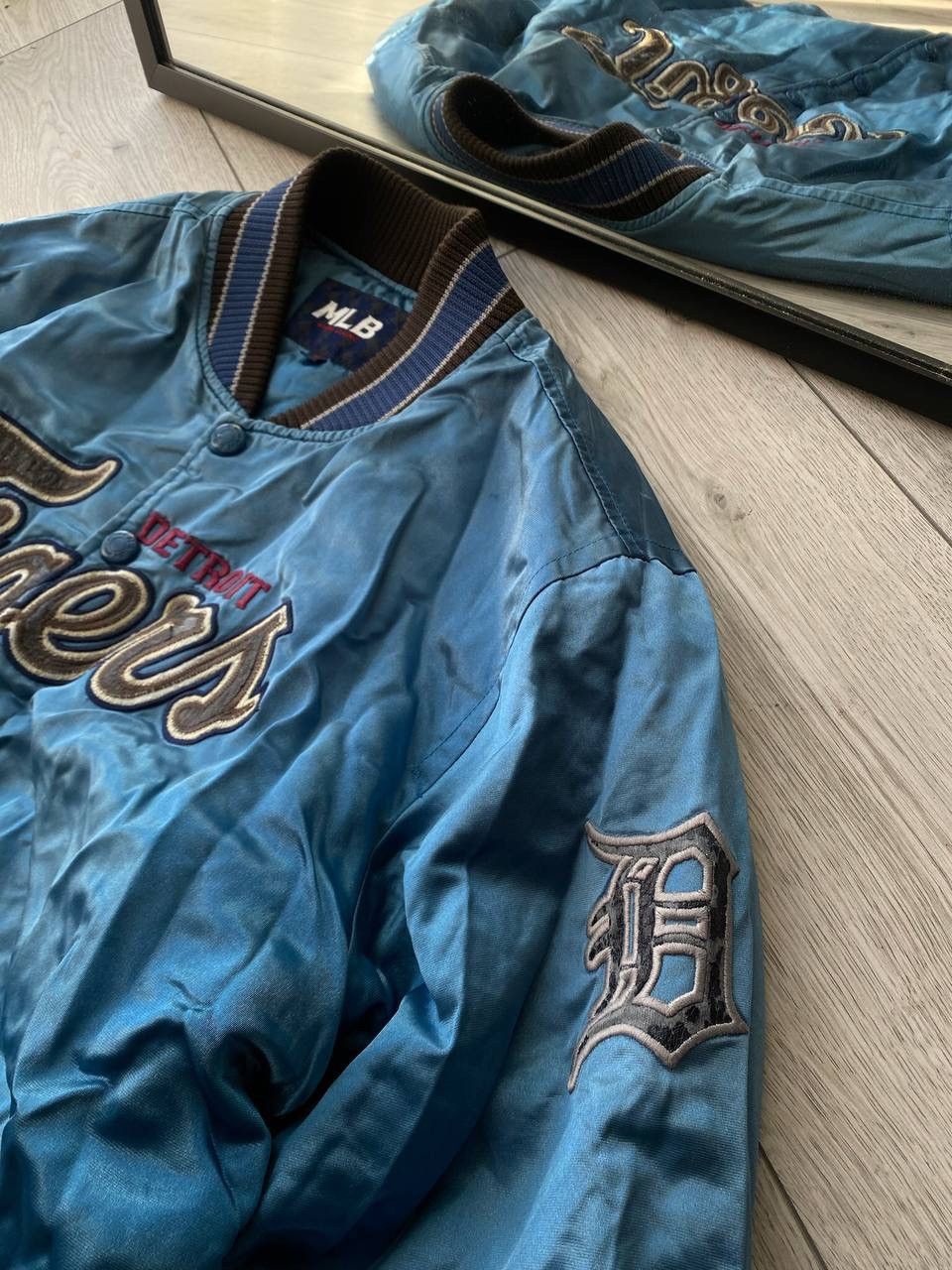 NFL Vintage Detroit Tigers Blue Bomber Jacket Y2K Size US L / EU 52-54 / 3 - 6 Thumbnail