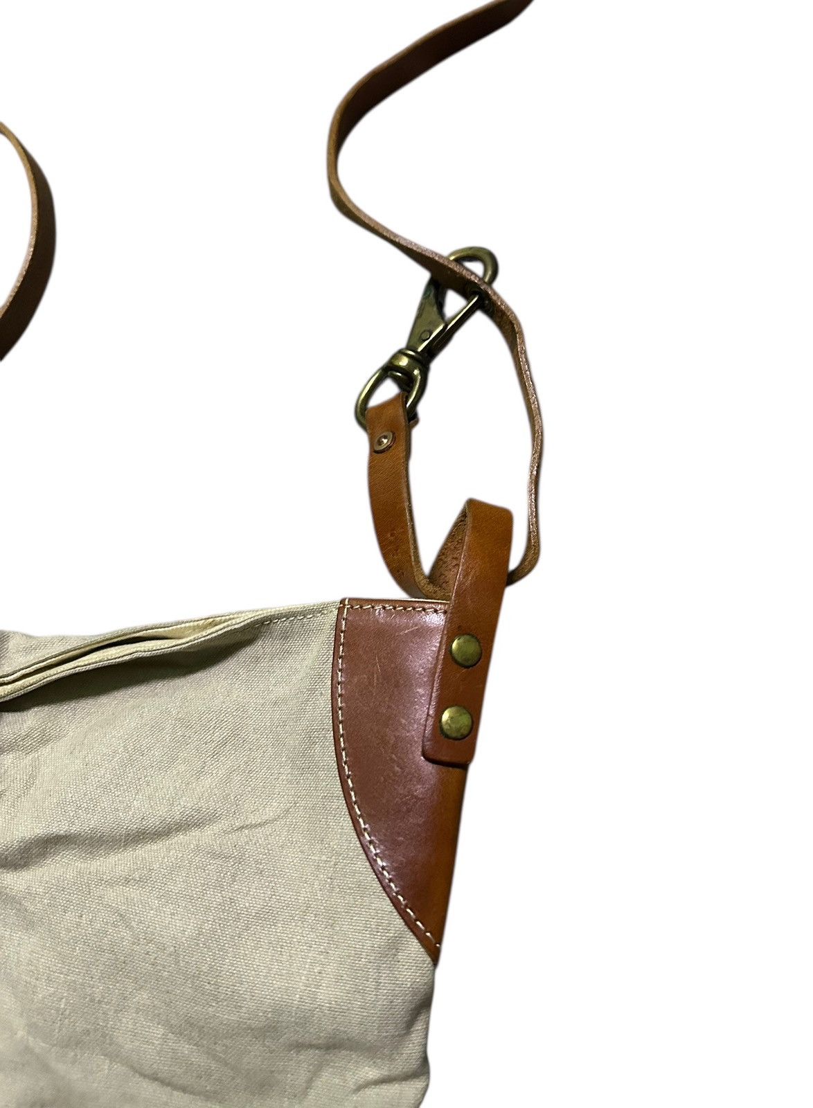 Japanese Brand Vintage Marine day canvas leather sling bag Size ONE SIZE - 3 Thumbnail