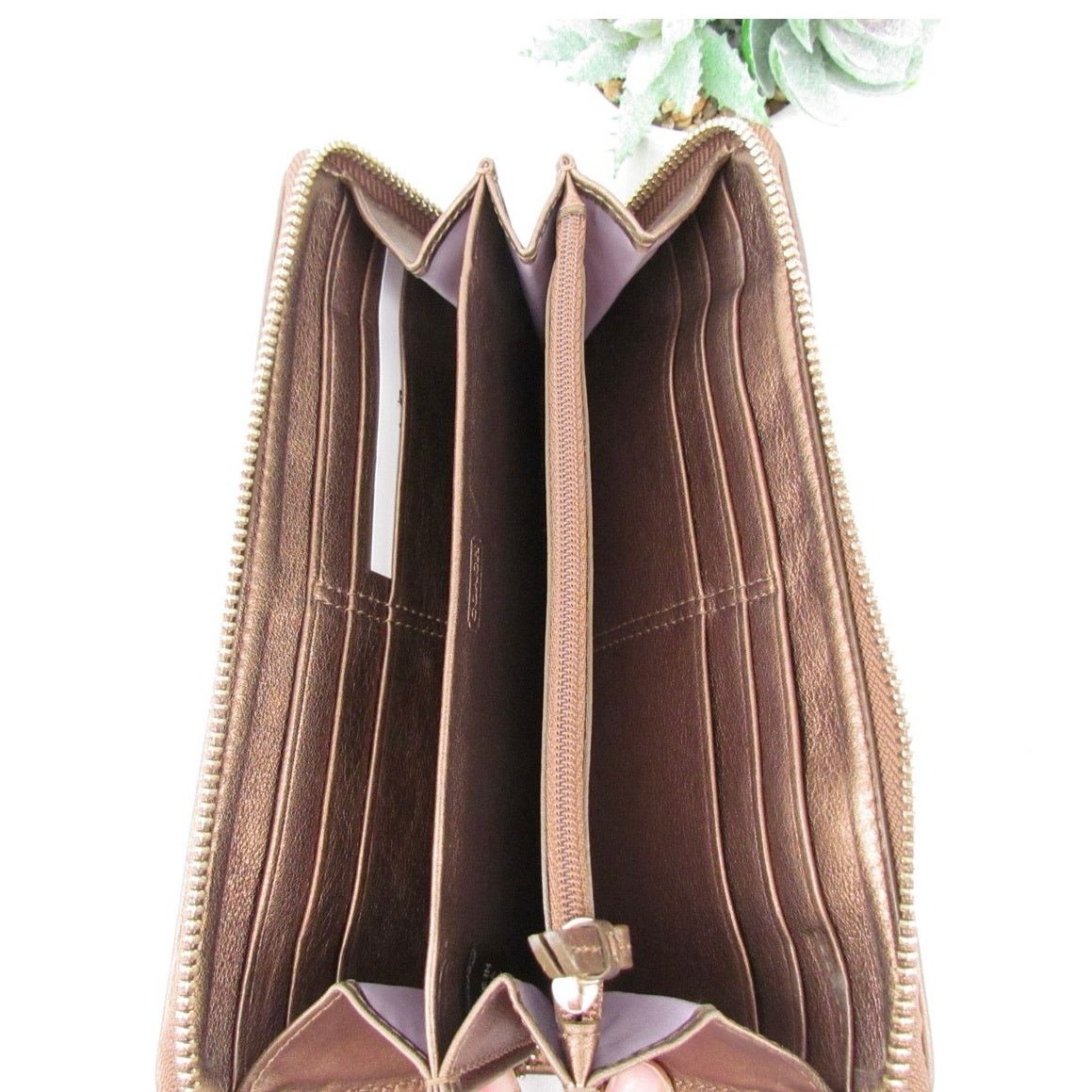 Coach Coach Zip Around Bronze Color Wallet Size ONE SIZE - 6 Thumbnail