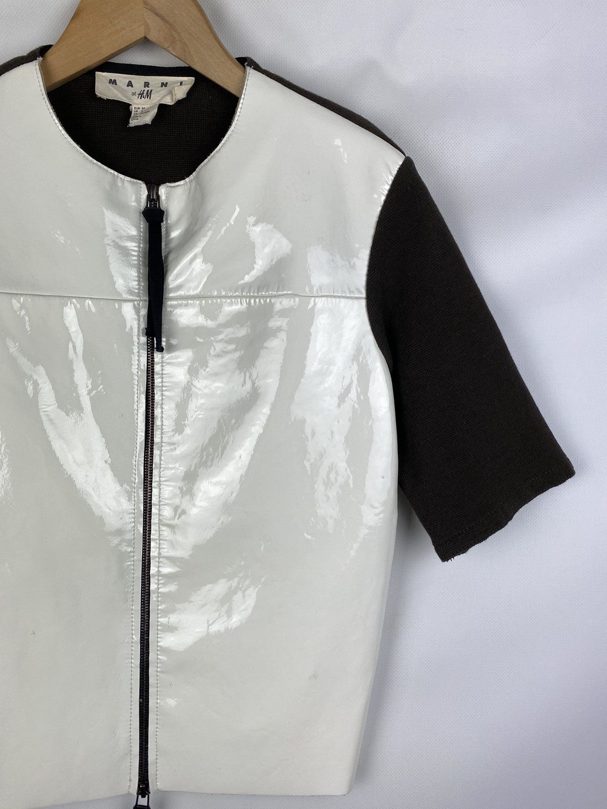 Marni Marni H&M ladies short sleeve patent leather full zip jacket Size S / US 4 / IT 40 - 5 Thumbnail