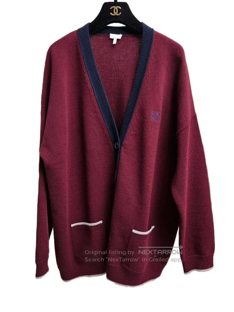 Loewe Loewe Burgundy wool cardigan Size S / US 4 / IT 40 - 2 Thumbnail