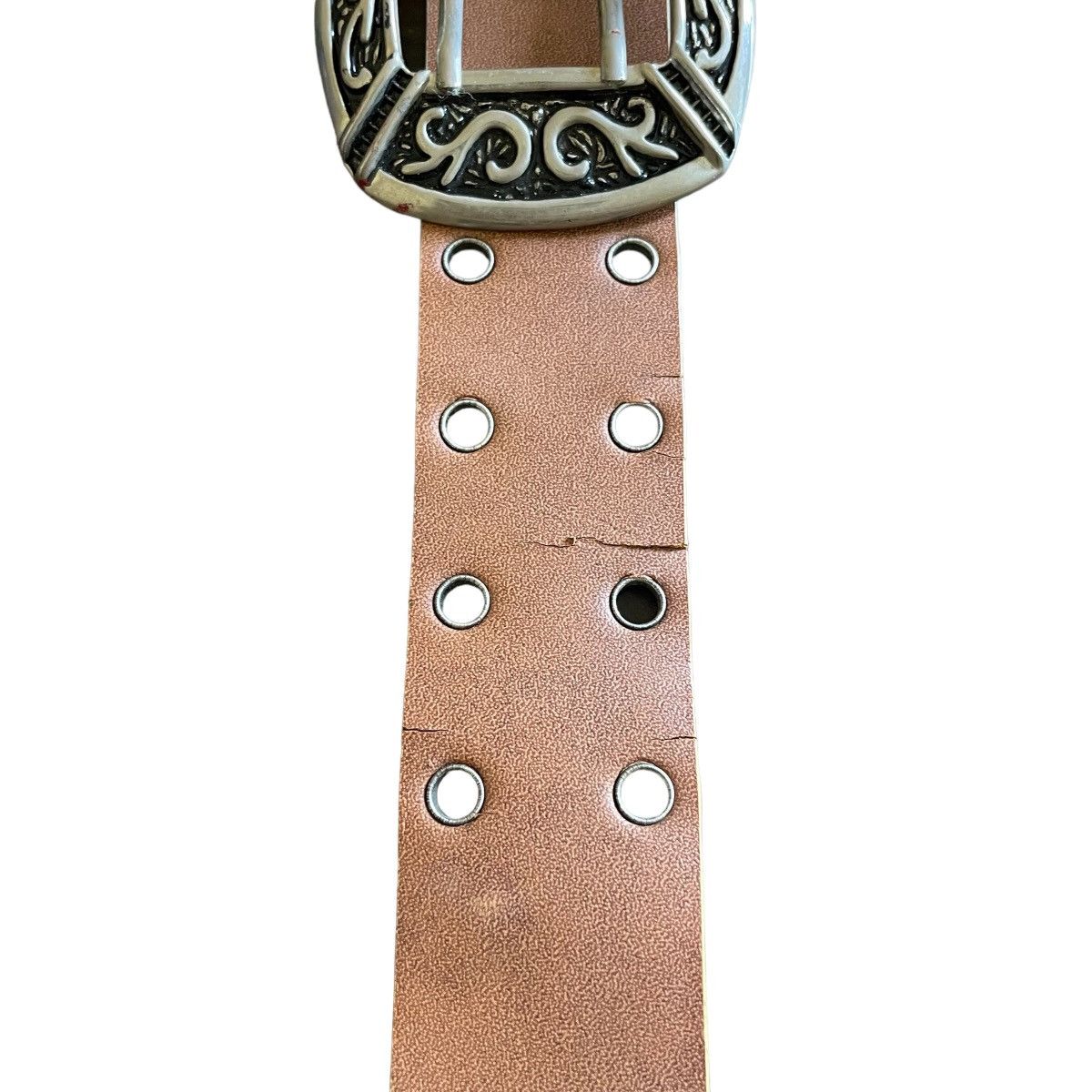 Vintage Western Bronze Worn Belt Y2K Avant Garde
