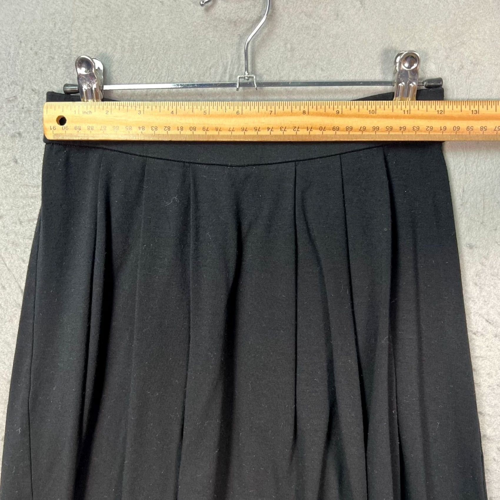 Eileen Fisher Eileen Fisher Womens PP Petite Black Pleated Knee-Length Skirt Viscose Blend - Knit, Burndown? Size 24" / US 00 / IT 34 - 5 Thumbnail