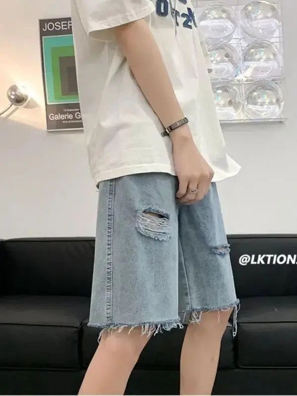 Japanese Brand High street loose ripped denim shorts Size US 32 / EU 48 - 3 Thumbnail