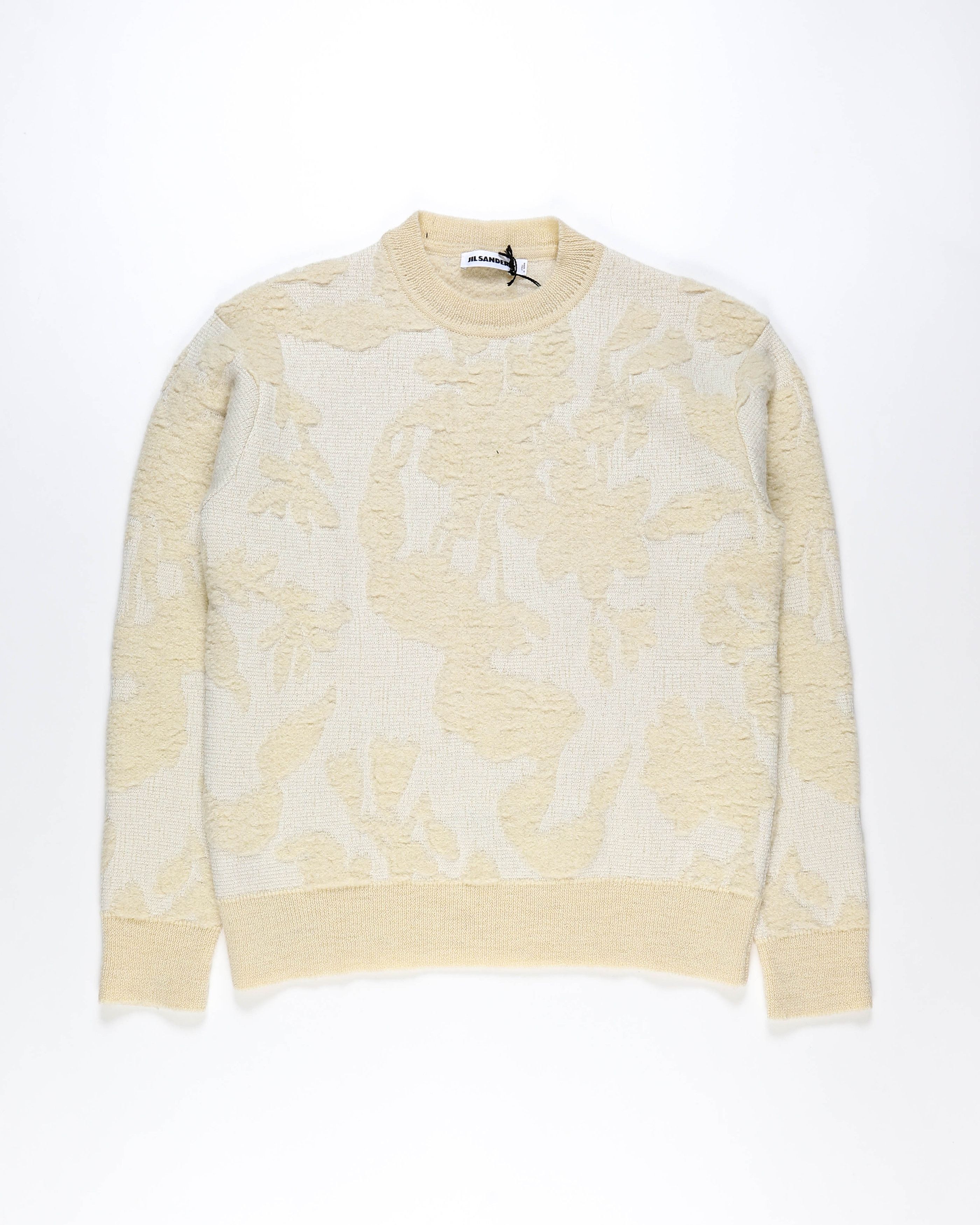 SS18 Hand Knitted Sweater in Ivory/Beige Wool