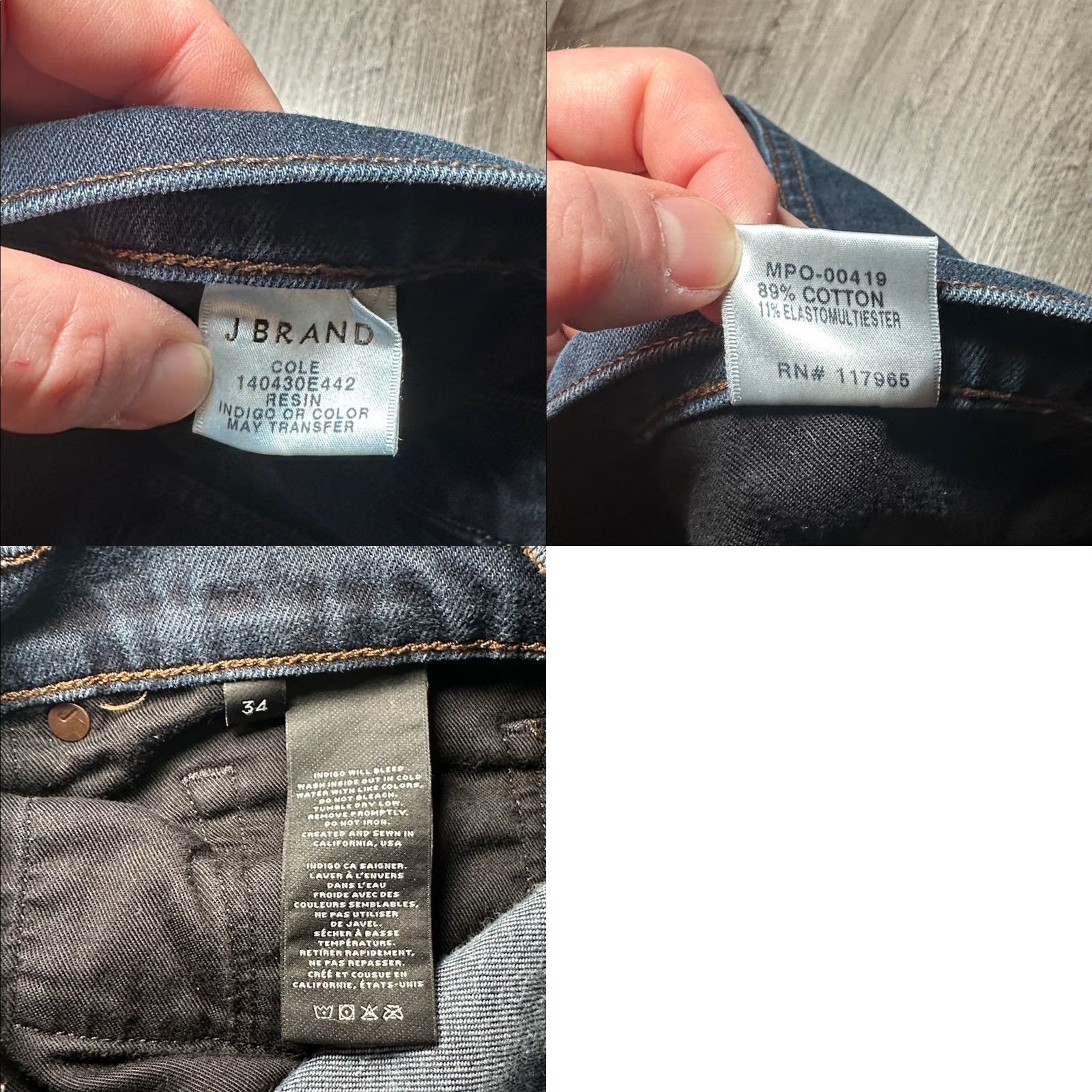J Brand VINTAGE J Brand Jeans Resin Blue Men 34 Straight Jeans Size US 34 / EU 50 - 8 Thumbnail