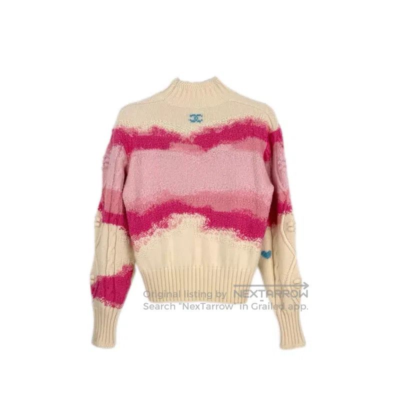 Chanel Chanel Ski series white and pink digital wool sweater Size XS / US 0-2 / IT 36-38 - 2 Thumbnail