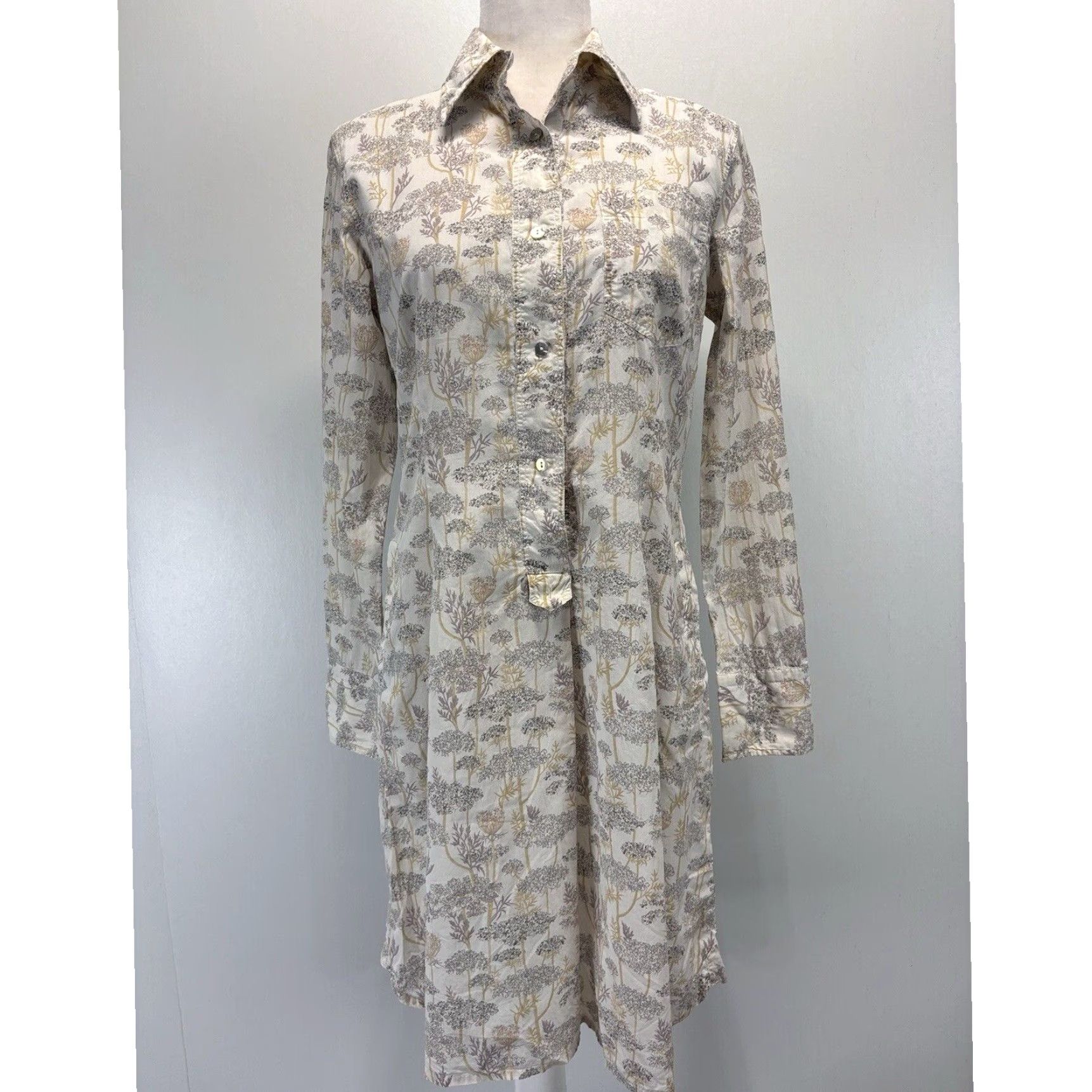 Brian Dales VINTAGE Brian Dales Women's Short Sleeve Shirt Dress White Cotton Casual Floral Size M / US 6-8 / IT 42-44 - 1 Thumbnail