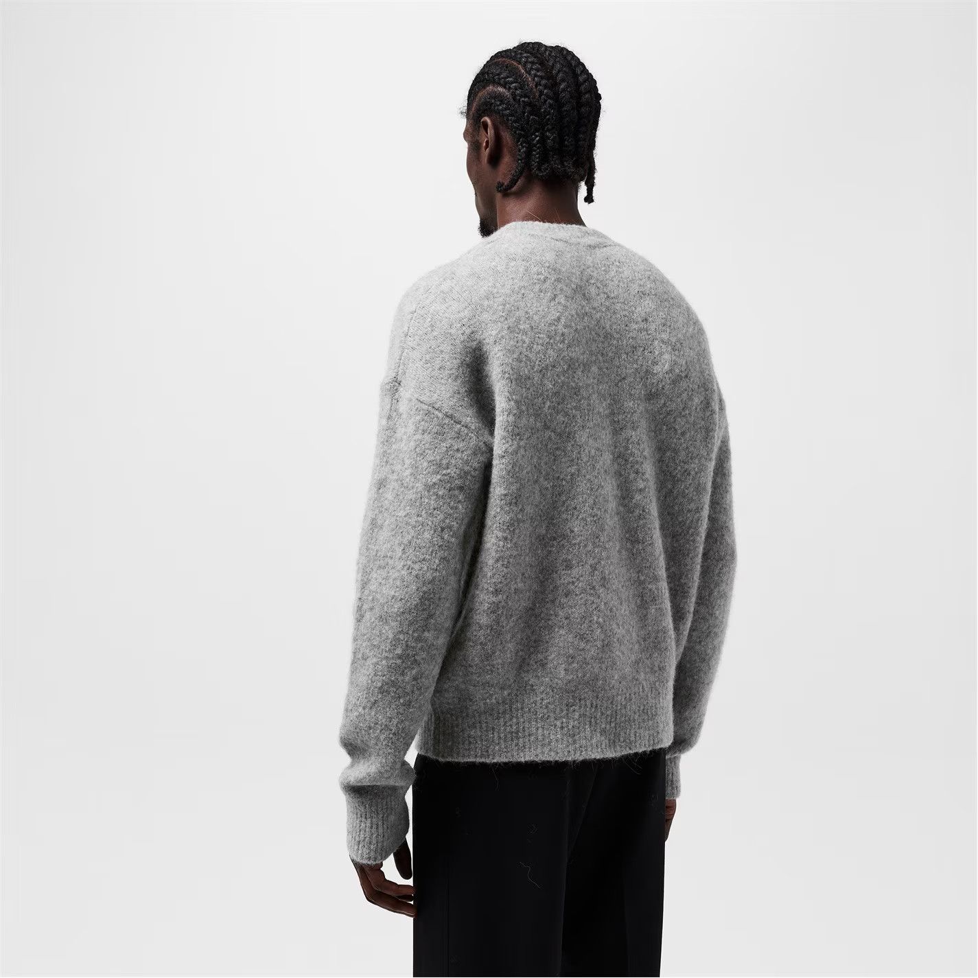 AMI o1g2r1mq0326 Crew Neck Jumper in Grey Size US XL / EU 56 / 4 - 4 Thumbnail