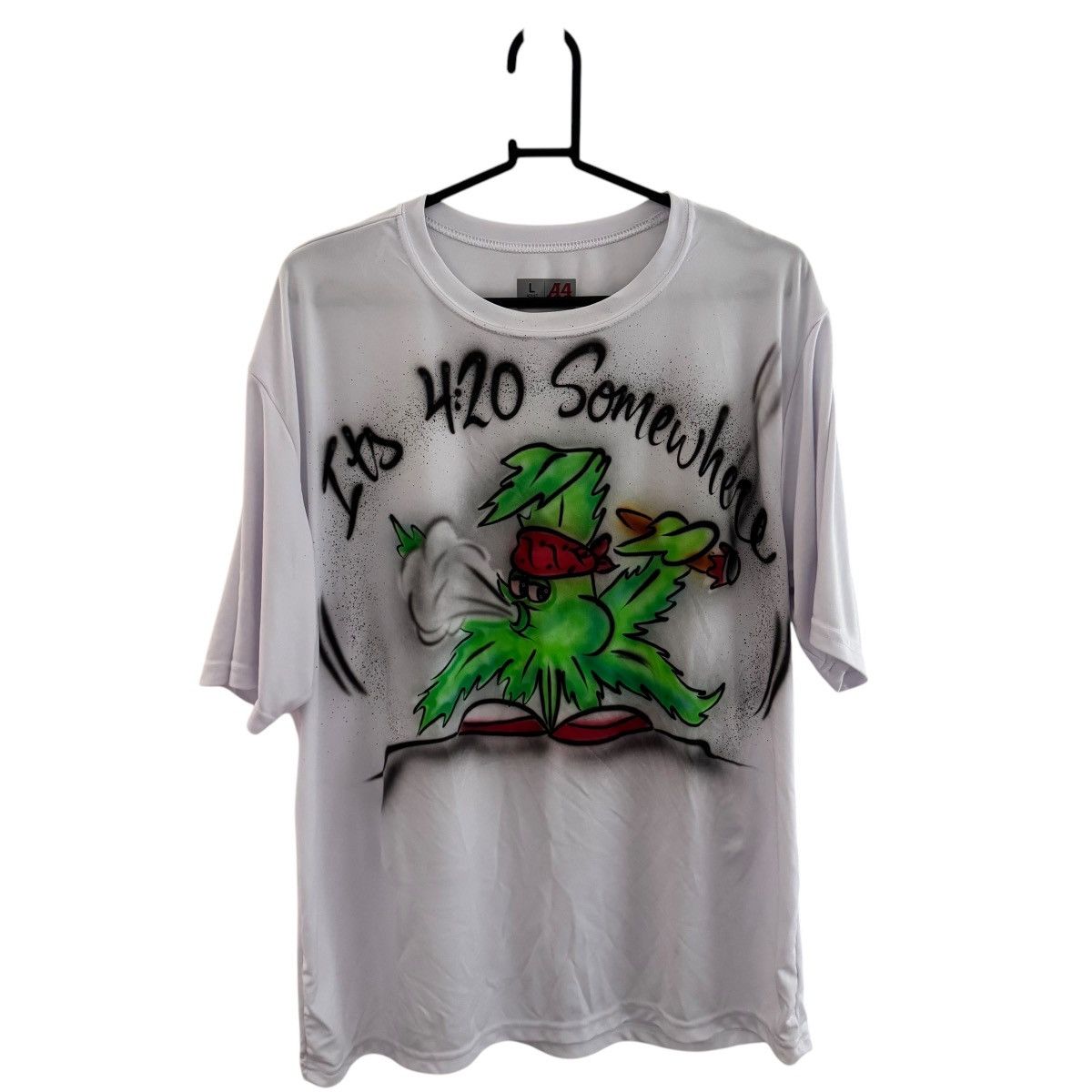Vintage air brushed 420 somewhere pot weed t shirt Size US L / EU 52-54 / 3 - 2 Thumbnail