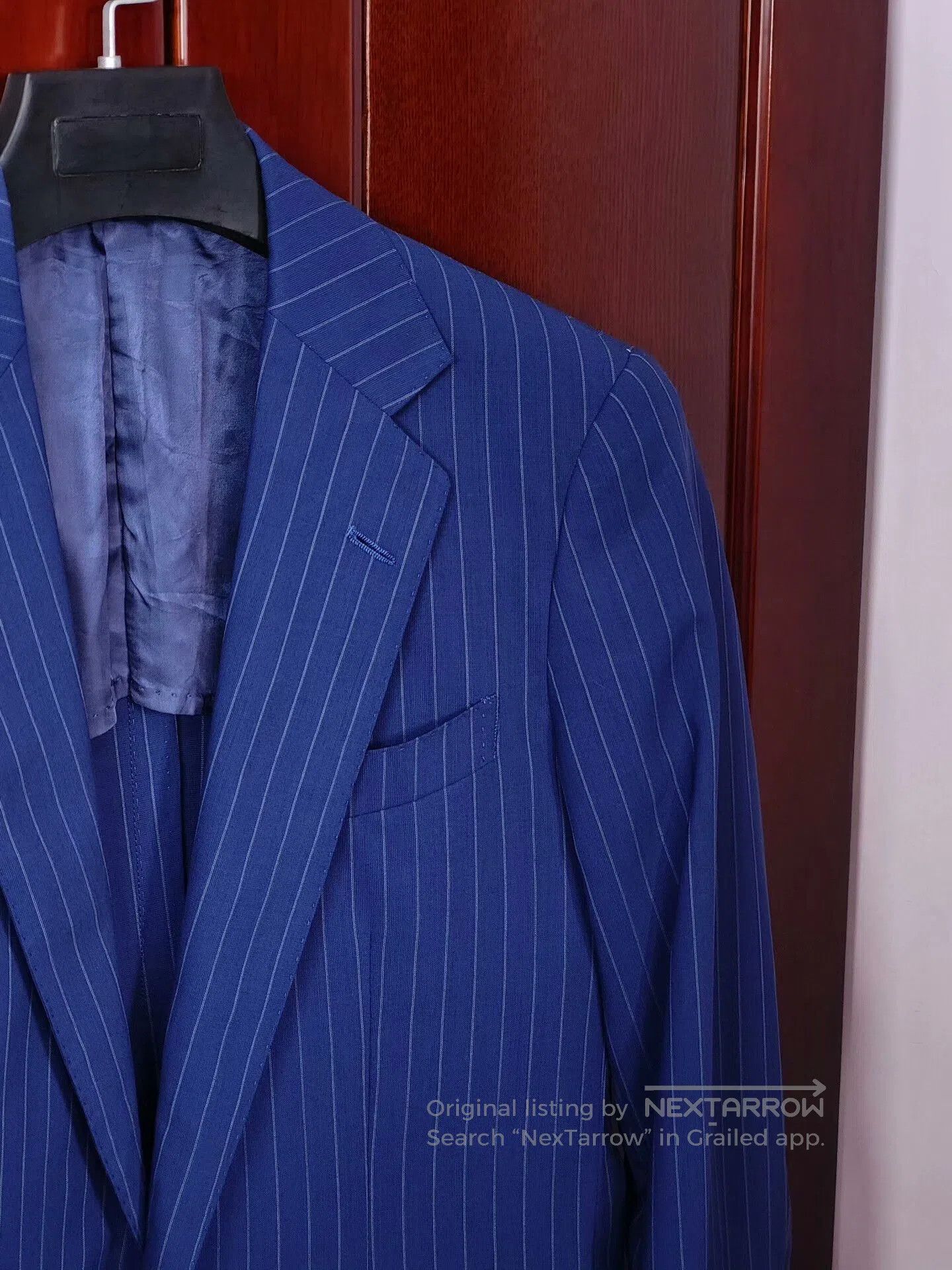 Tomorrowland Italian Drago Wool Suit in Blue Stripe. Size US M / EU 48-50 / 2 - 2 Thumbnail