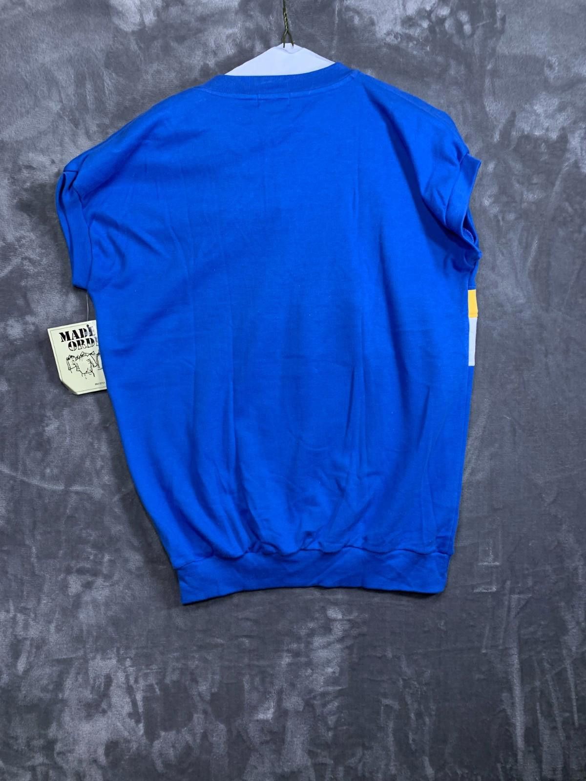 Designer VINTAGE MADE TO ORDER Men sleeveless Royal Blue Shirt (#115) Size US XL / EU 56 / 4 - 2 Thumbnail