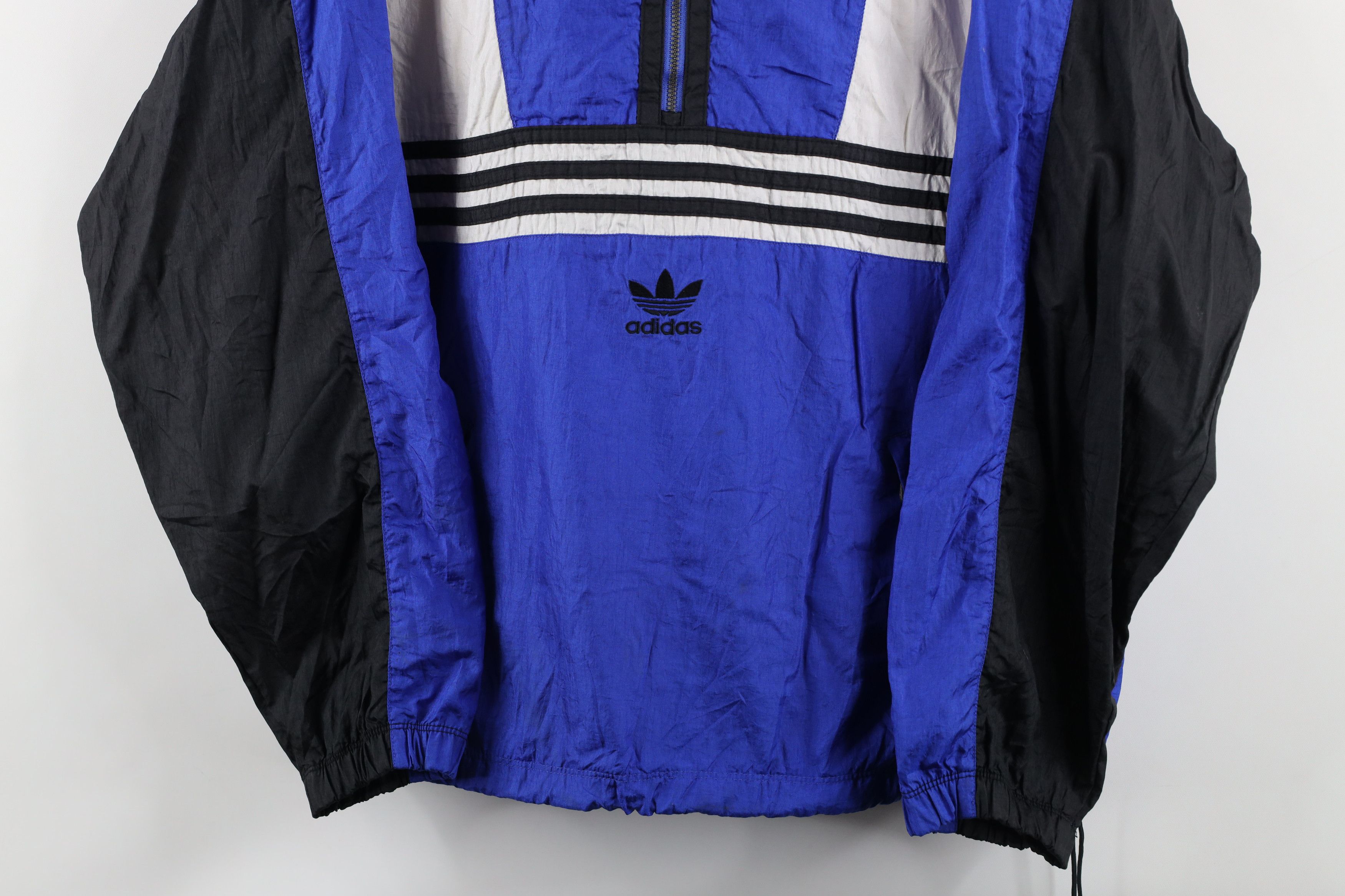 Adidas × Vintage Vintage 90s Adidas Out Striped Half Zip Hooded Anorak Jacket Size US M / EU 48-50 / 2 - 3 Thumbnail