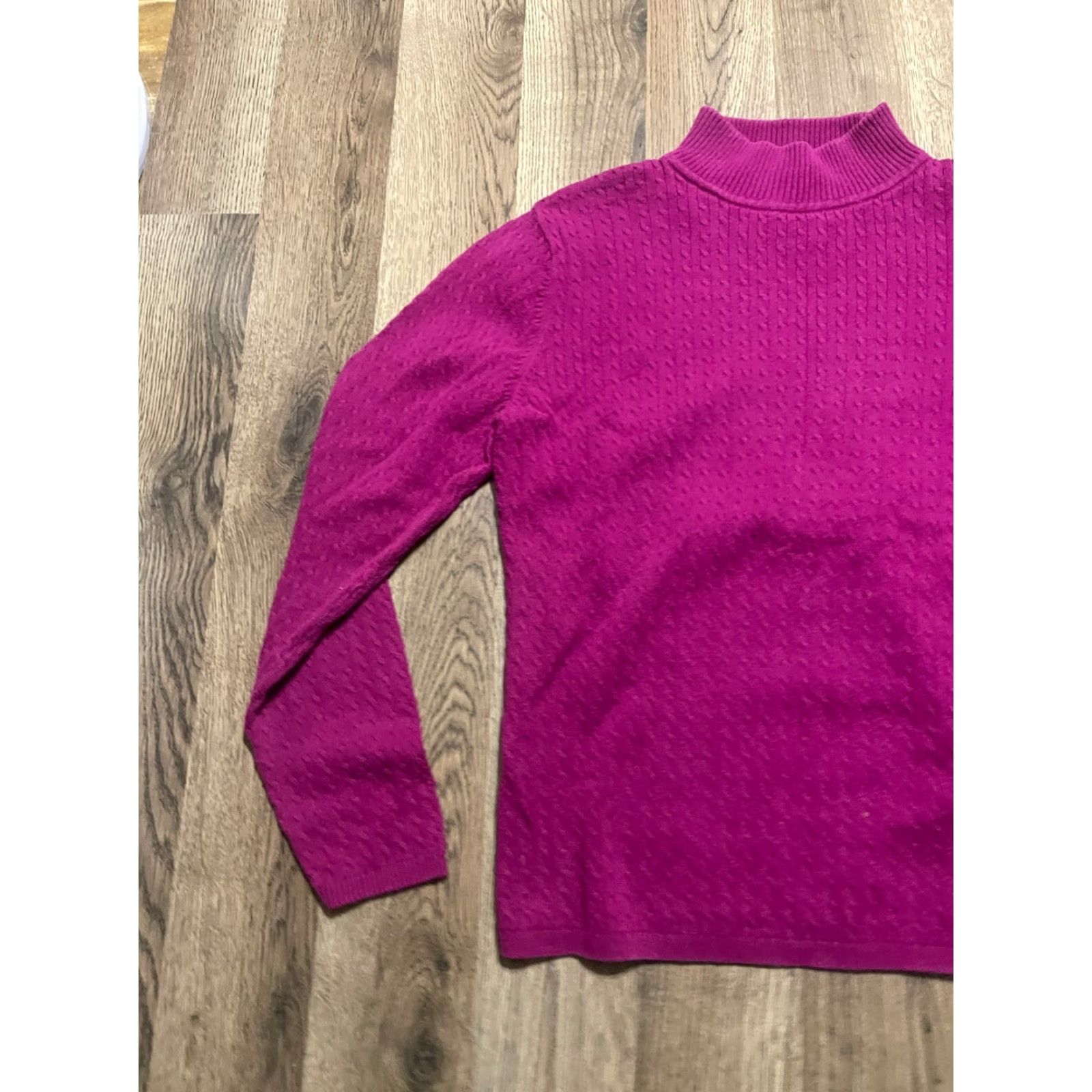 Vintage Karen Scott Sweater Women's Size M Purple Mock Neck Pullover Size M / US 6-8 / IT 42-44 - 3 Thumbnail