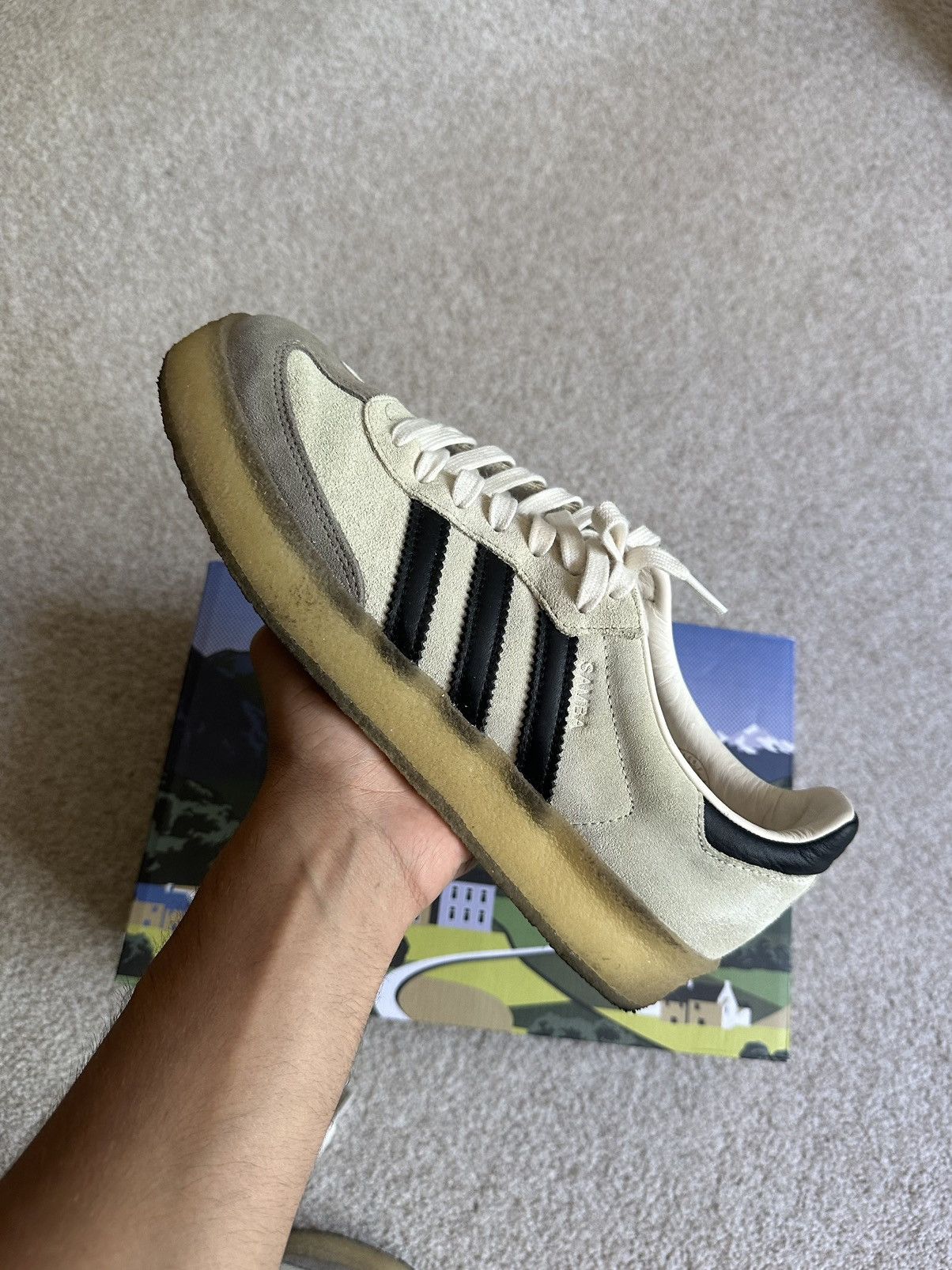 adidas gazelle silver green womens adidas x Ronnie Fieg x Clarks 8th Street Samba 'Chalk White' ID7297 US 4
