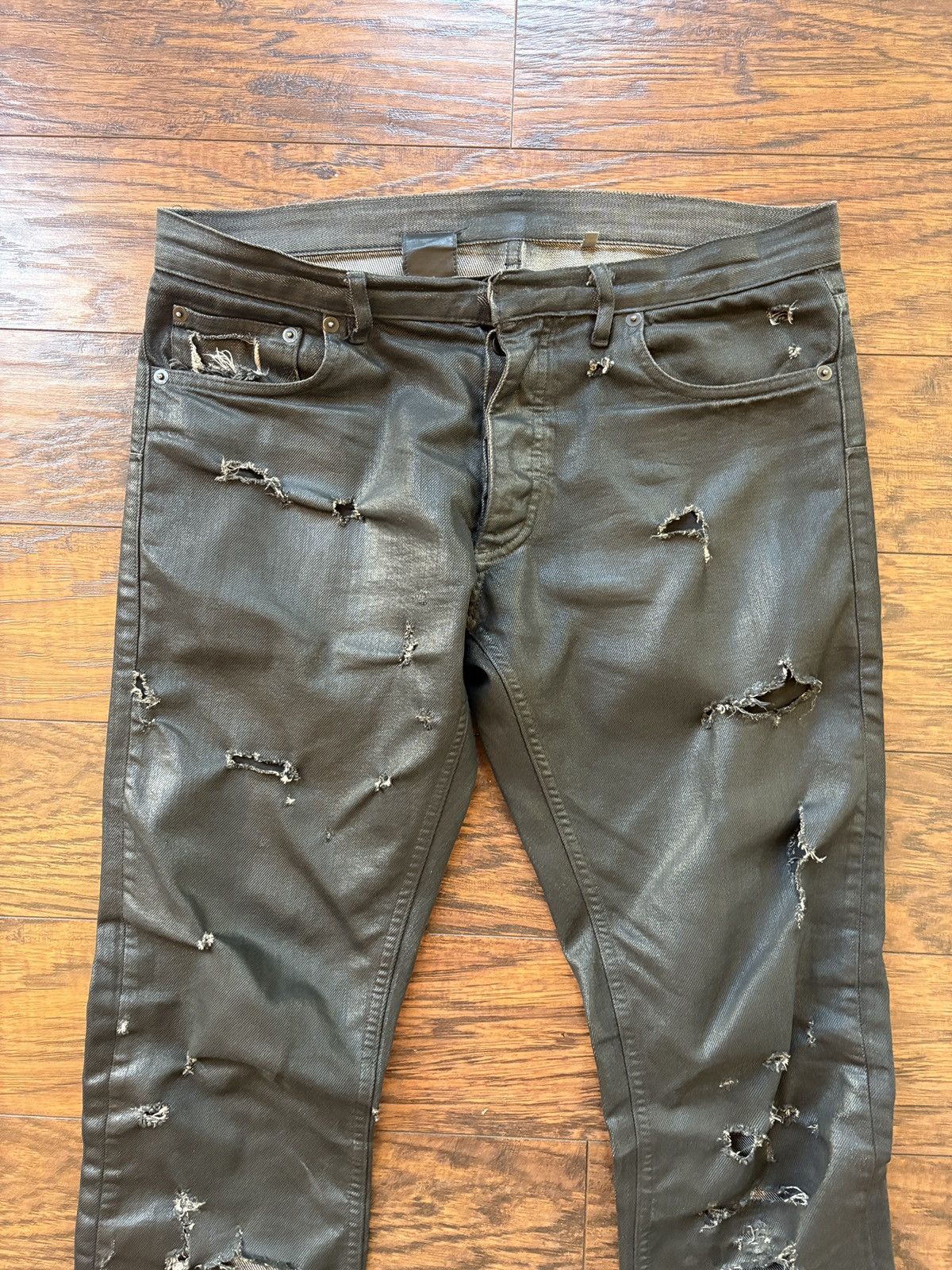 Dior Dior SS04 “Strip” Destroyed Waxed Denim Size US 30 / EU 46 - 6 Thumbnail
