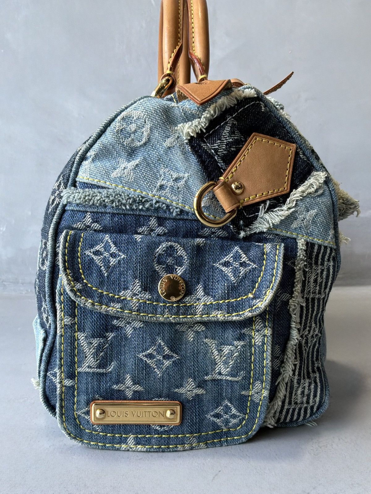 Louis Vuitton 2007 Louis Vuitton - Denim Patchwork Speedy 30 Size ONE SIZE - 11 Thumbnail