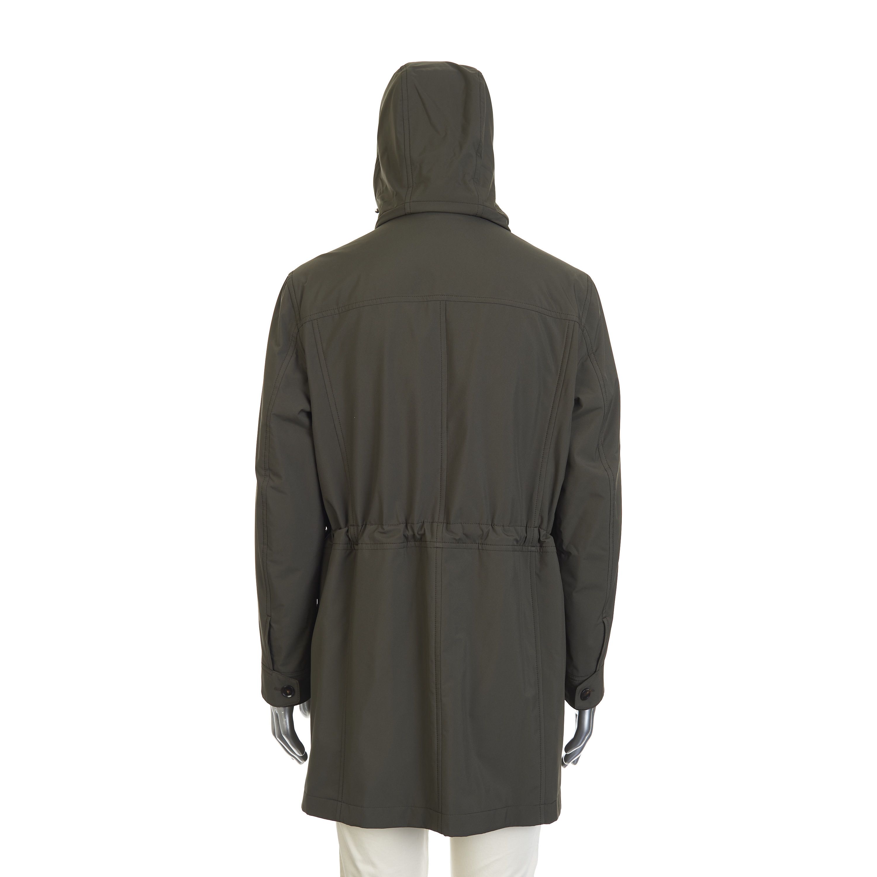 Brioni Parka Coat In Olive Green Performa Nylon, Detachable Hood Size US XL / EU 56 / 4 - 10 Thumbnail