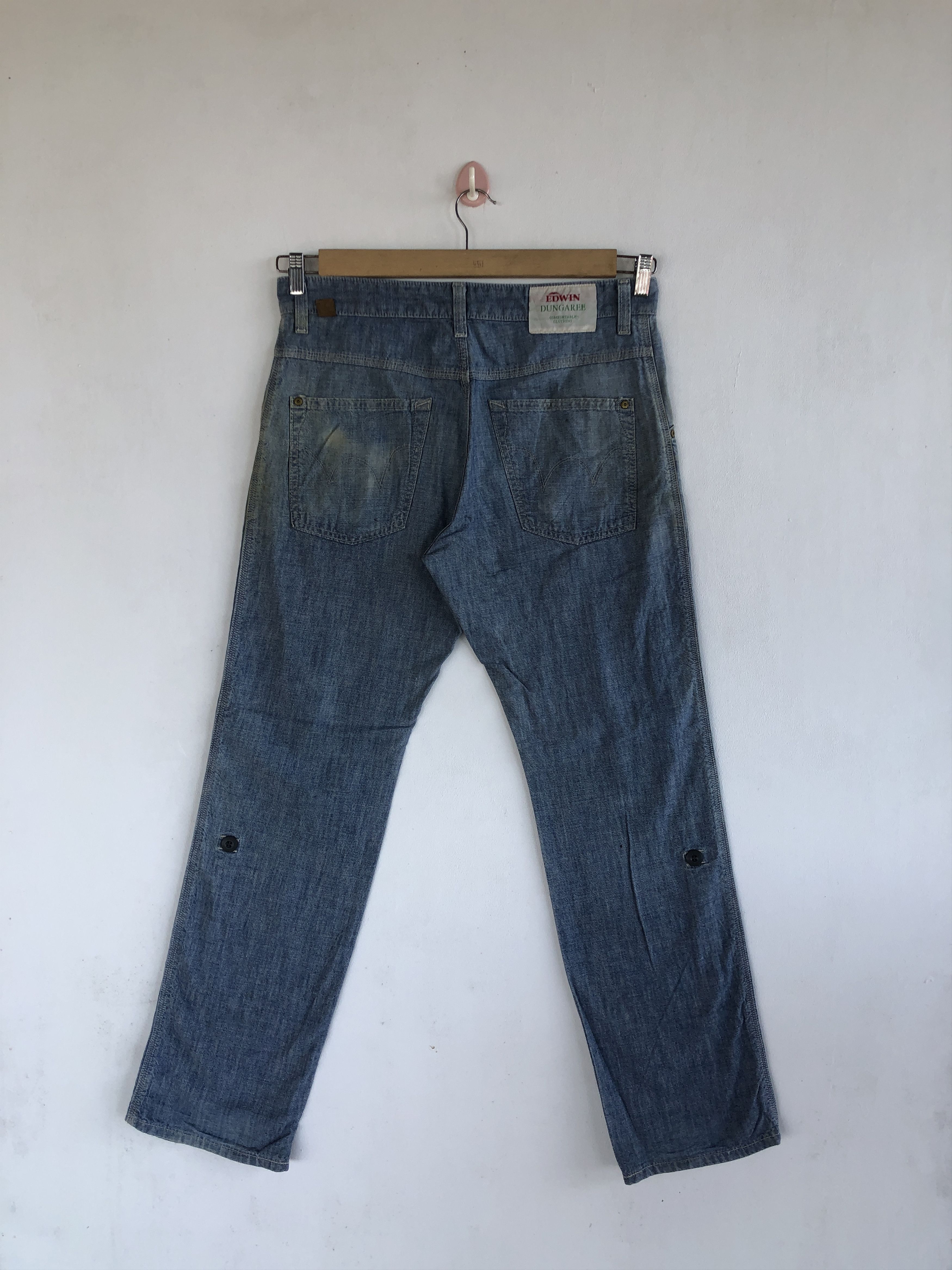 Edwin Vintage Edwin Dungaree Denim Japanese Dirty Jeans Pants Size US 34 / EU 50 - 2 Thumbnail