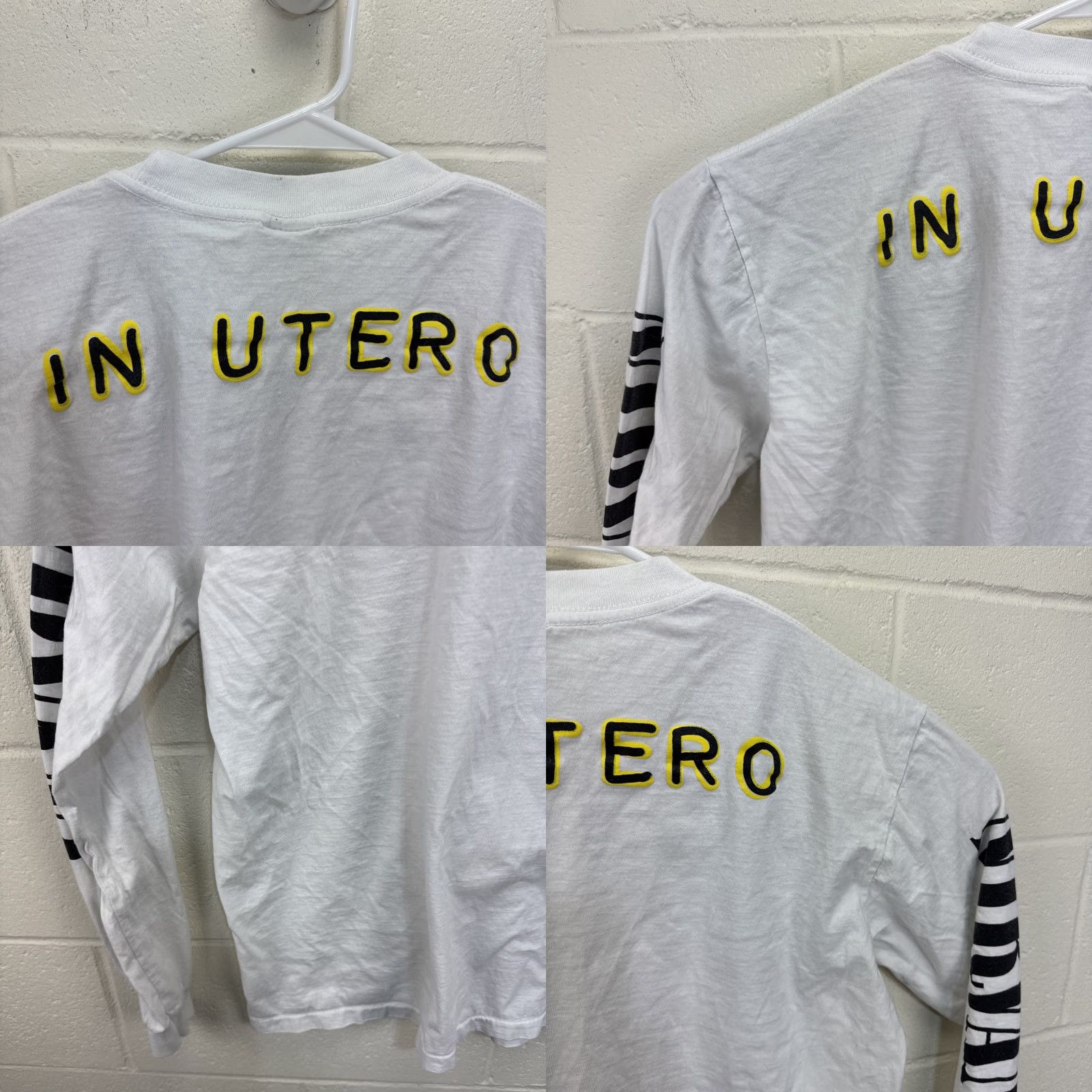 Vintage VINTAGE Nirvana In Utero Band Tee Long Sleeve Shirt Reprint White XL Sleeve Hits Size US XL / EU 56 / 4 - 9 Thumbnail