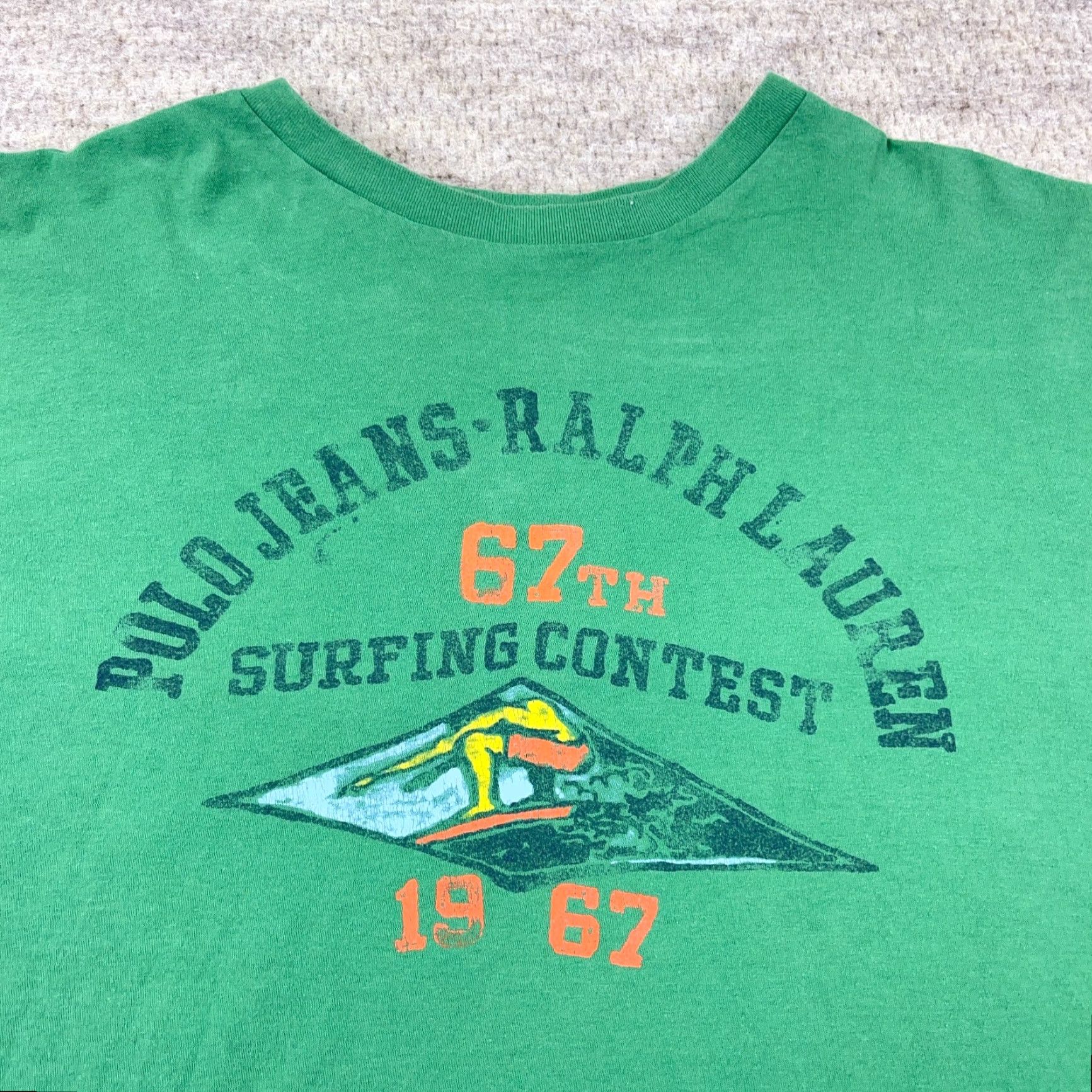 Polo Ralph Lauren Polo Ralph Lauren Shirt Men M Green PRL 67 Surfing Contest Retro Adult Polo Ralph Lauren Shirt Green M 90s Retro Logo Short Sleeve Crew Neck Mens Size US M / EU 48-50 / 2 - 2 Thumbnail
