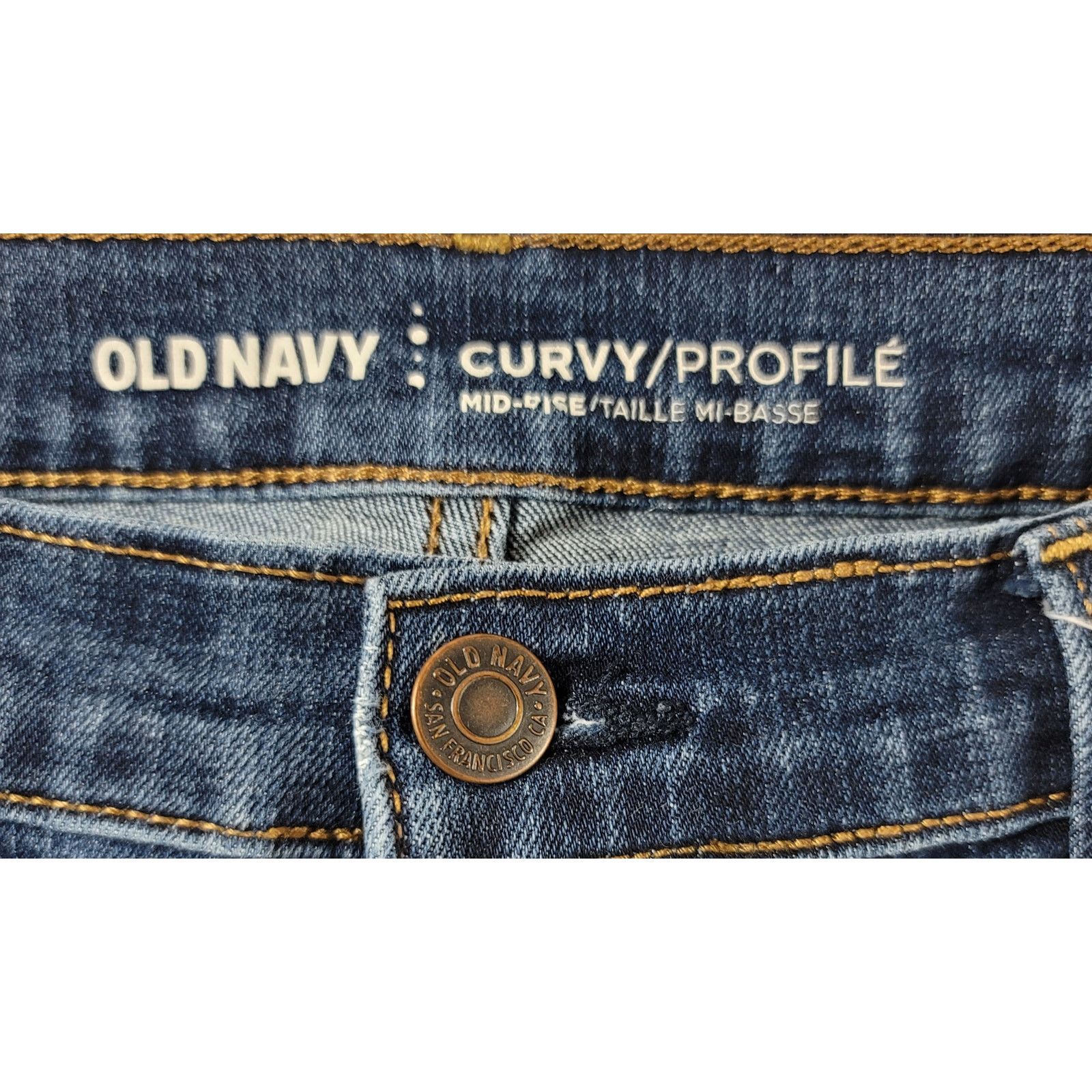Old Navy Old Navy Blue Stone Washed Curvy Mid Rise Denim Jeans 10 Size 32" / US 10 / IT 46 - 3 Thumbnail