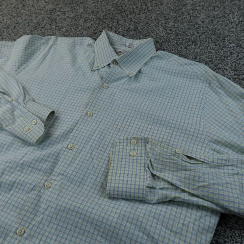 Peter Millar Peter Millar Shirt Mens L Blue Yellow Check Button Up Long Sleeve Golf Preppy Size US L / EU 52-54 / 3 - 2 Thumbnail